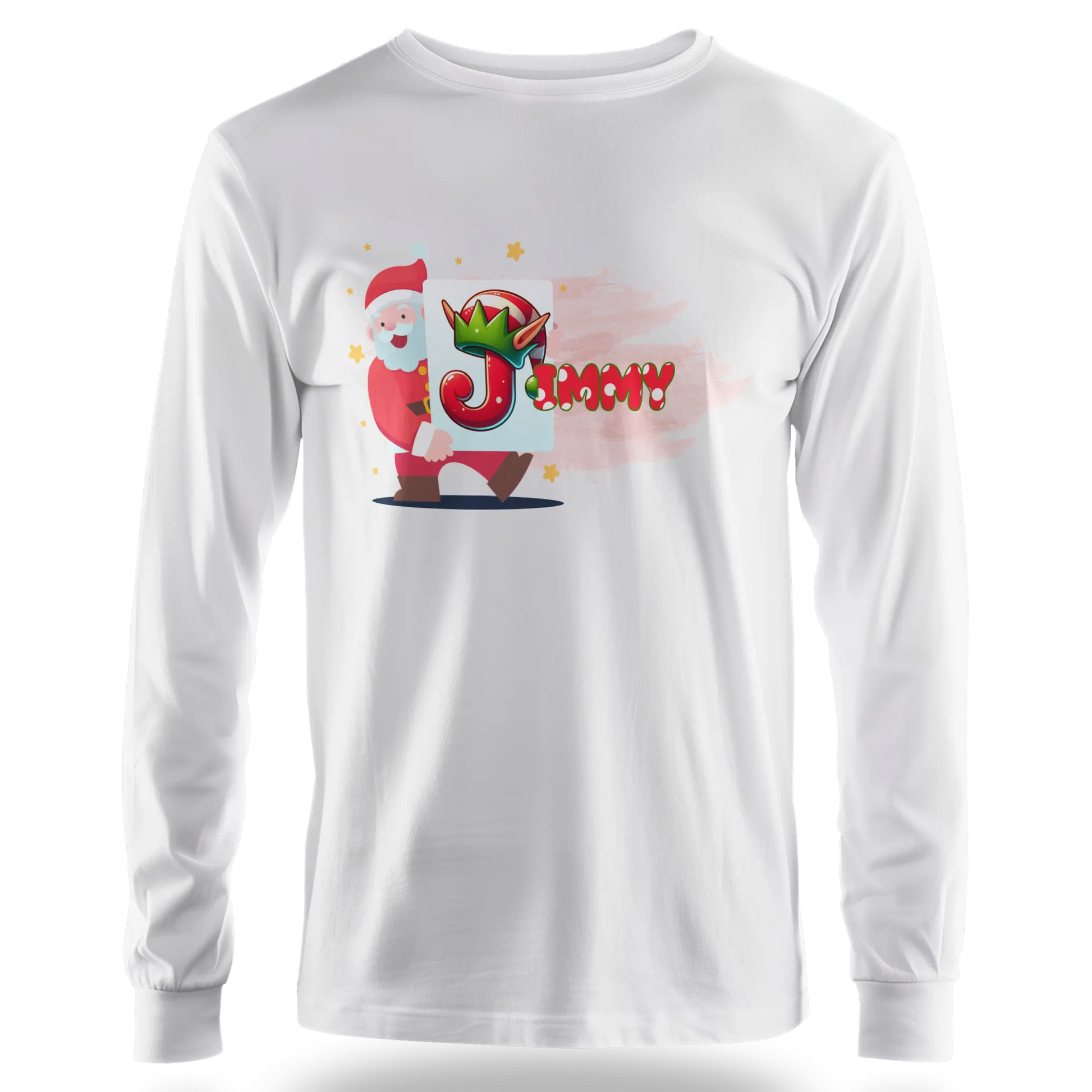 T-shirt personnalisé avec prénom - Tableau de travail artistique du Père Noël - MiniLook