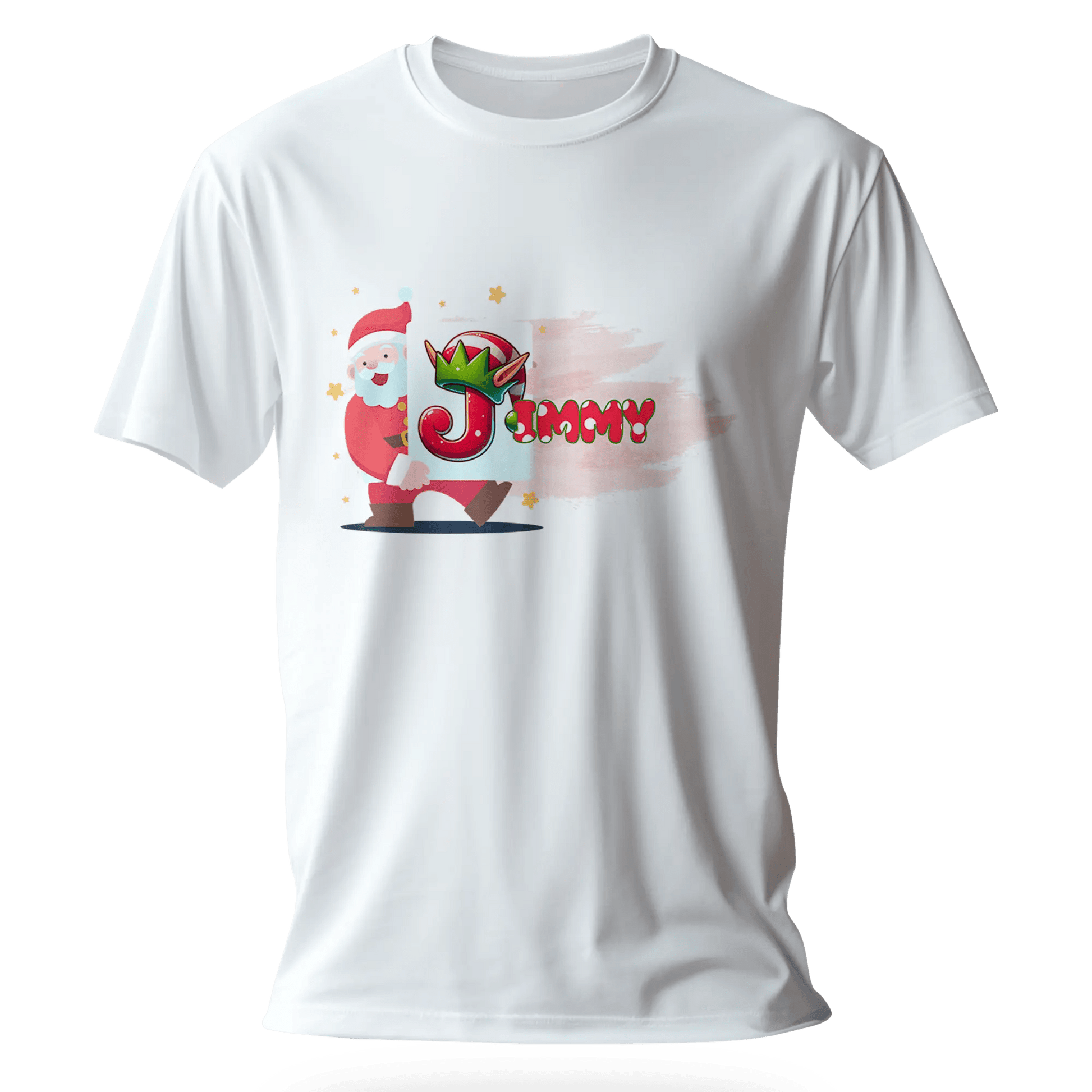 T-shirt personnalisé avec prénom - Tableau de travail artistique du Père Noël - MiniLook