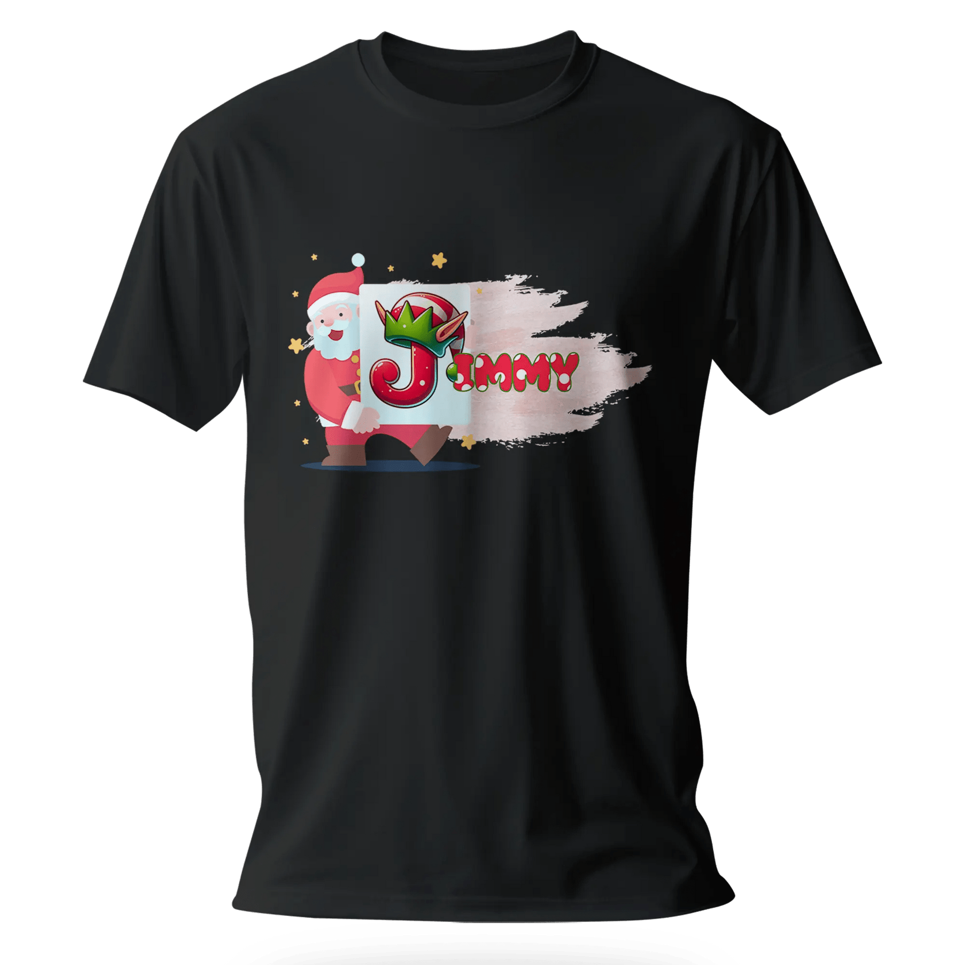 T-shirt personnalisé avec prénom - Tableau de travail artistique du Père Noël - MiniLook