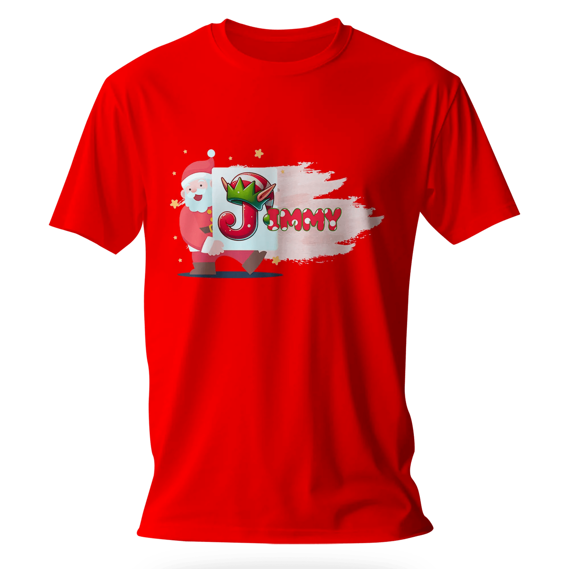 T-shirt personnalisé avec prénom - Tableau de travail artistique du Père Noël - MiniLook