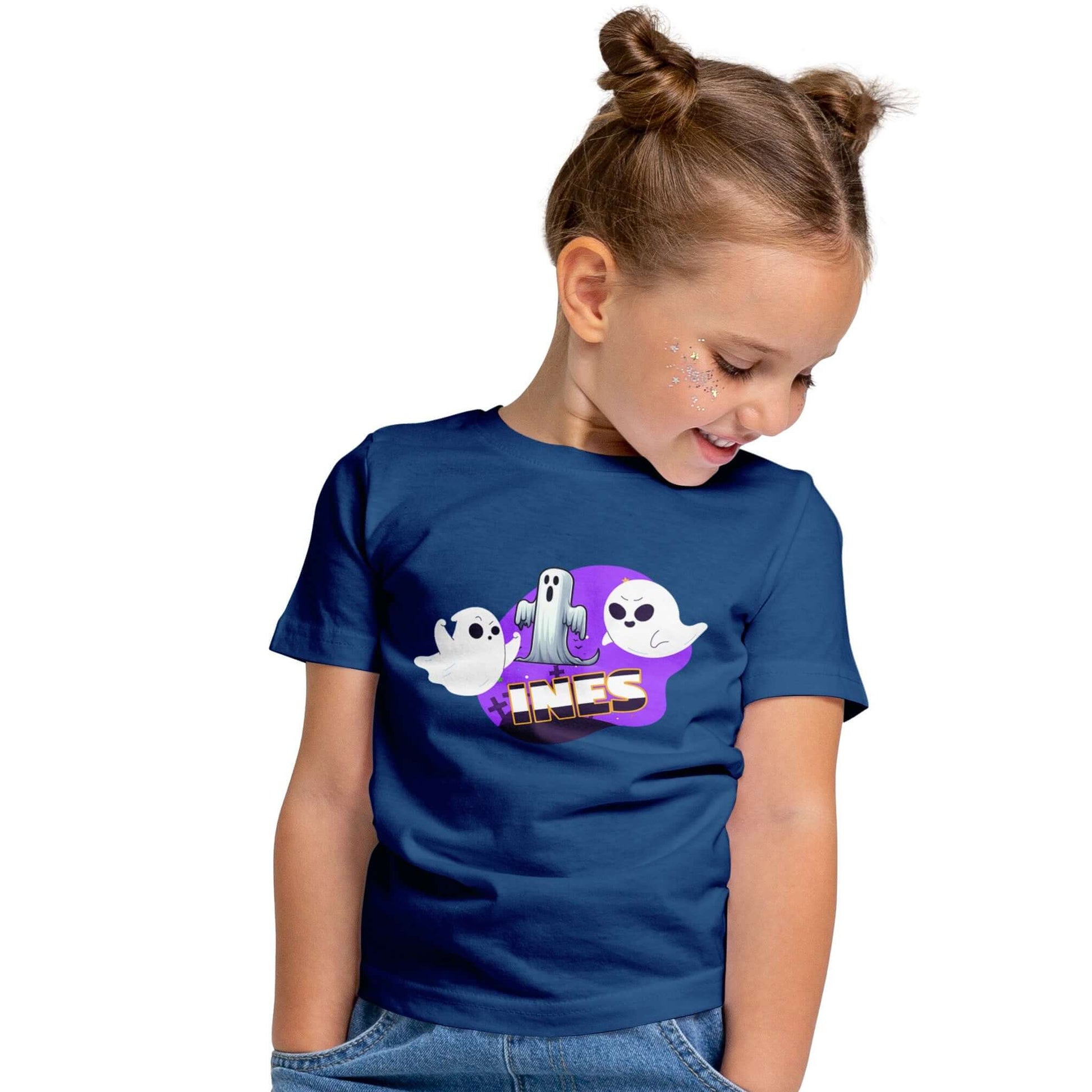 T-Shirt Personnalisé Bébé Fantôme avec Motif Croix Pour Fille - Initiale et Prénom - MiniLook