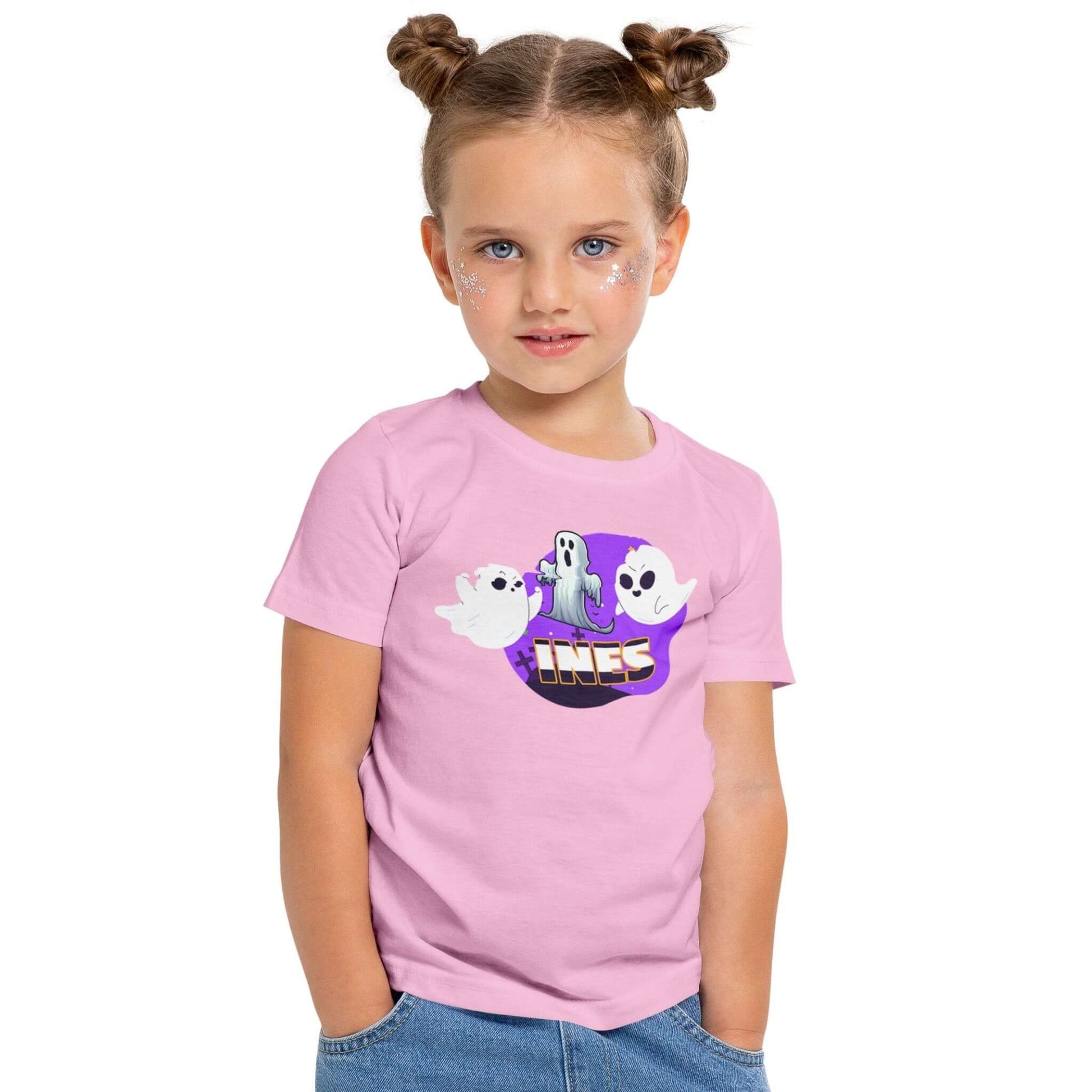 T-Shirt Personnalisé Bébé Fantôme avec Motif Croix Pour Fille - Initiale et Prénom - MiniLook