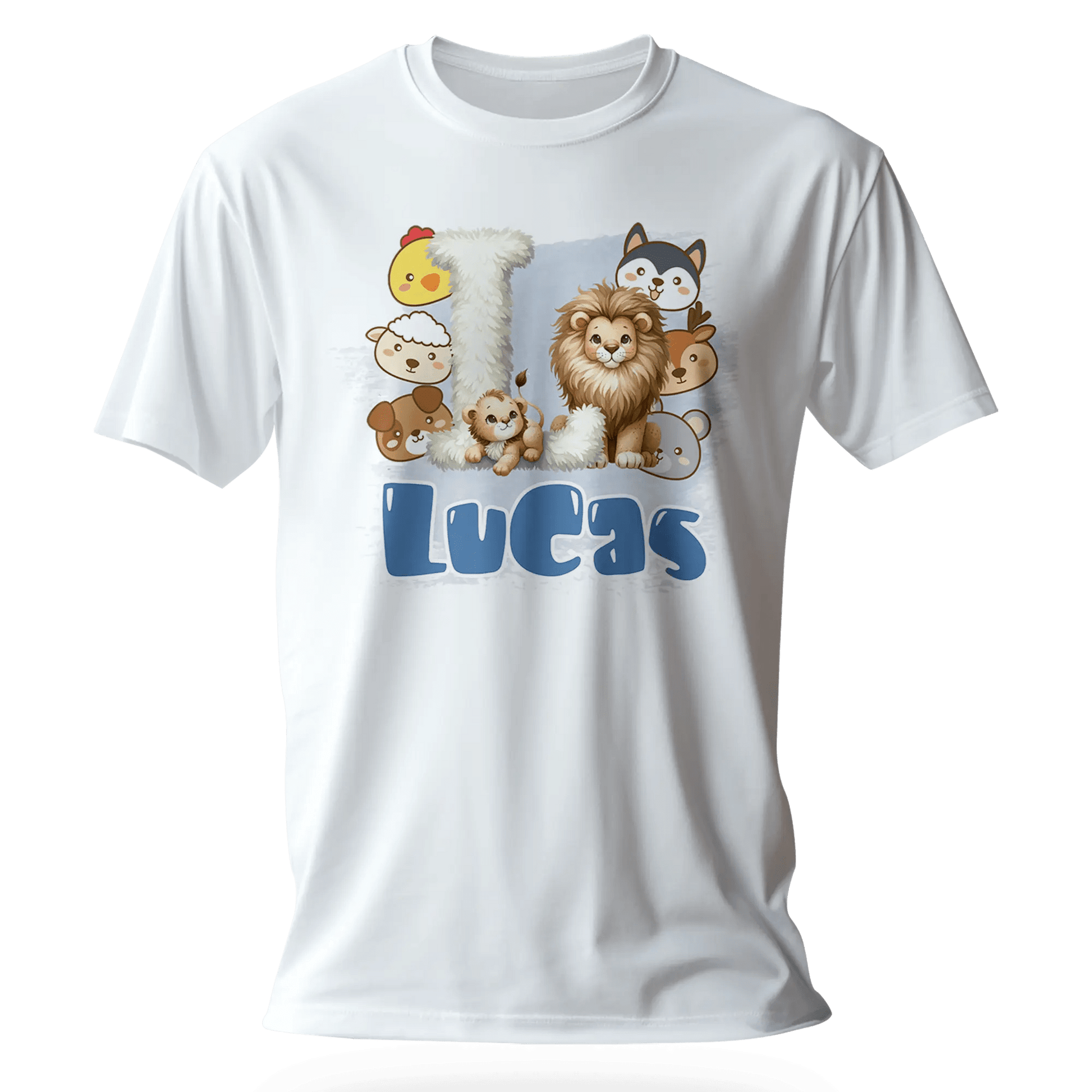 T-Shirt Personnalisé Bébé & Maman Animaux Visages d'animaux - Initiale & Prénom - MiniLook