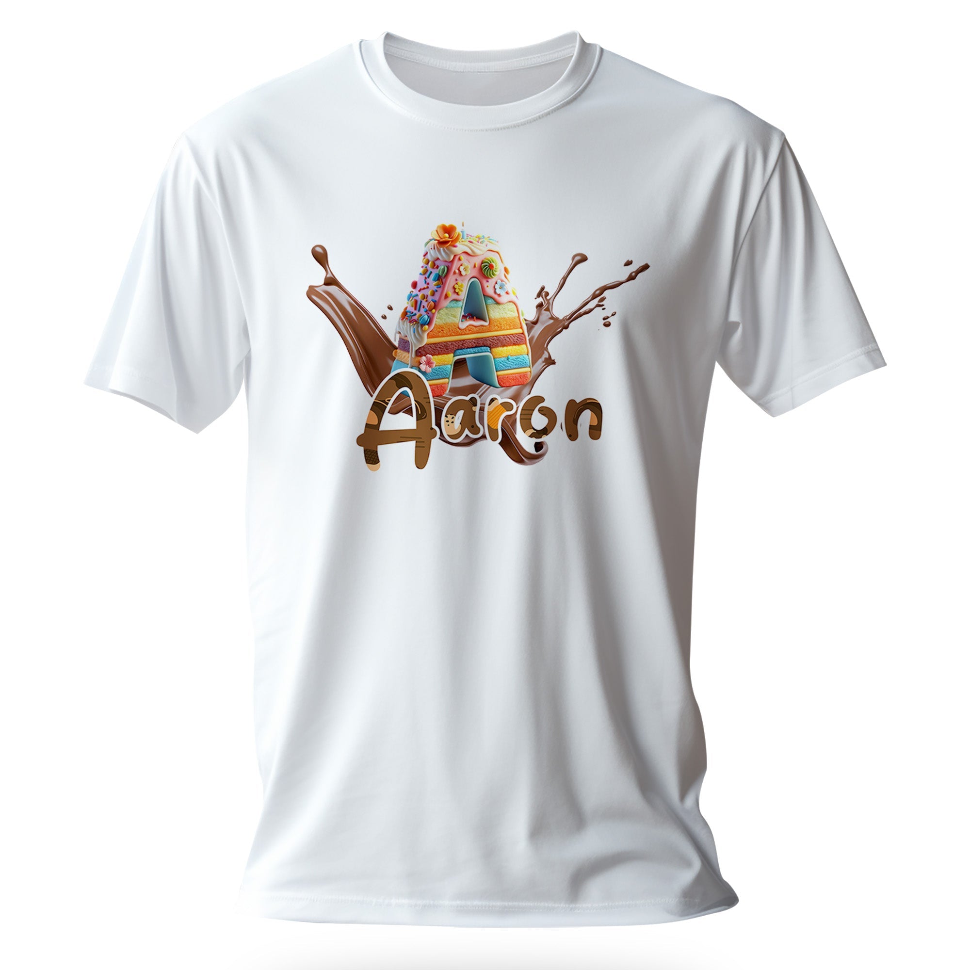 T-shirt personnalisé Choco Cake - Prénom Aaron - MiniLook