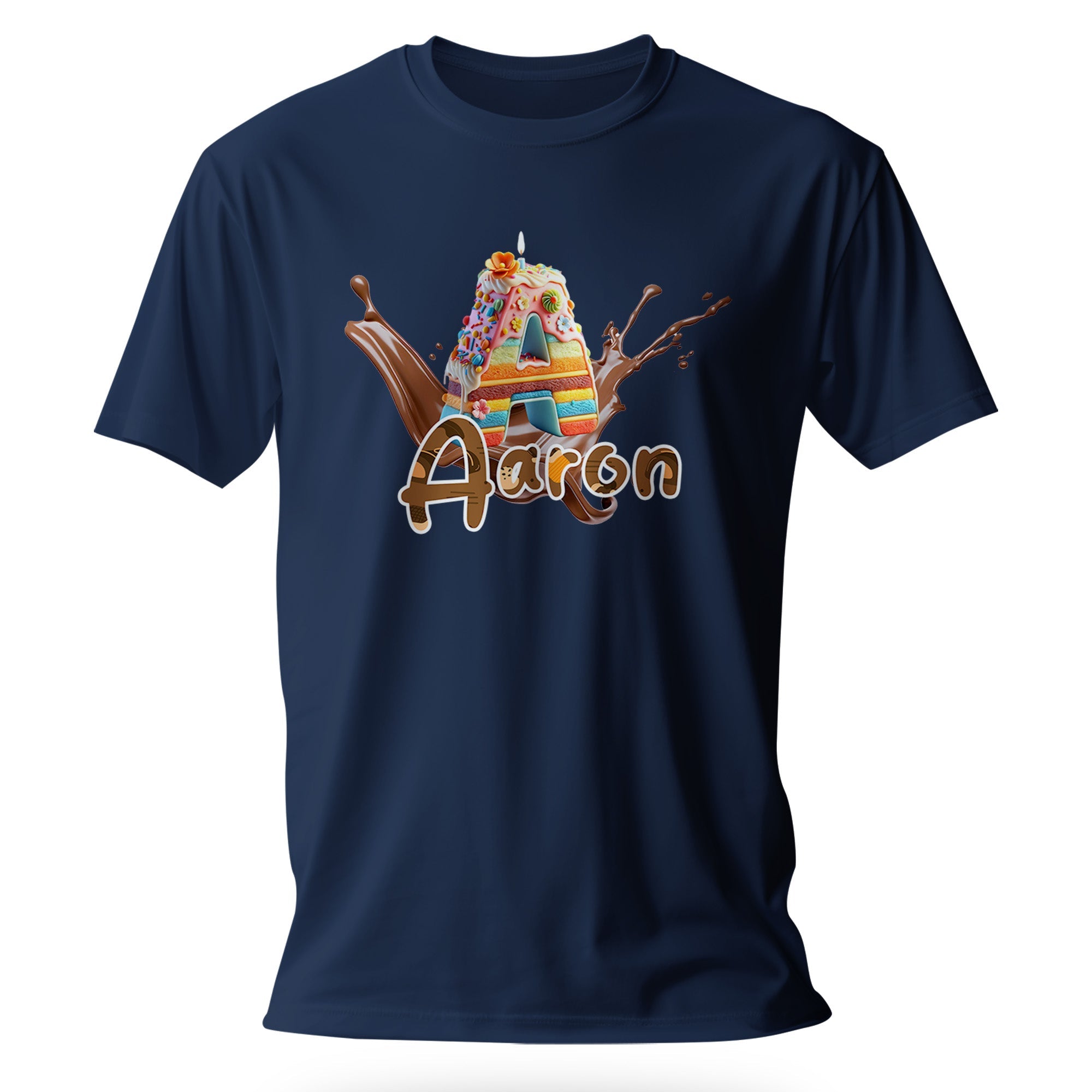 T-shirt personnalisé Choco Cake - Prénom Aaron - MiniLook