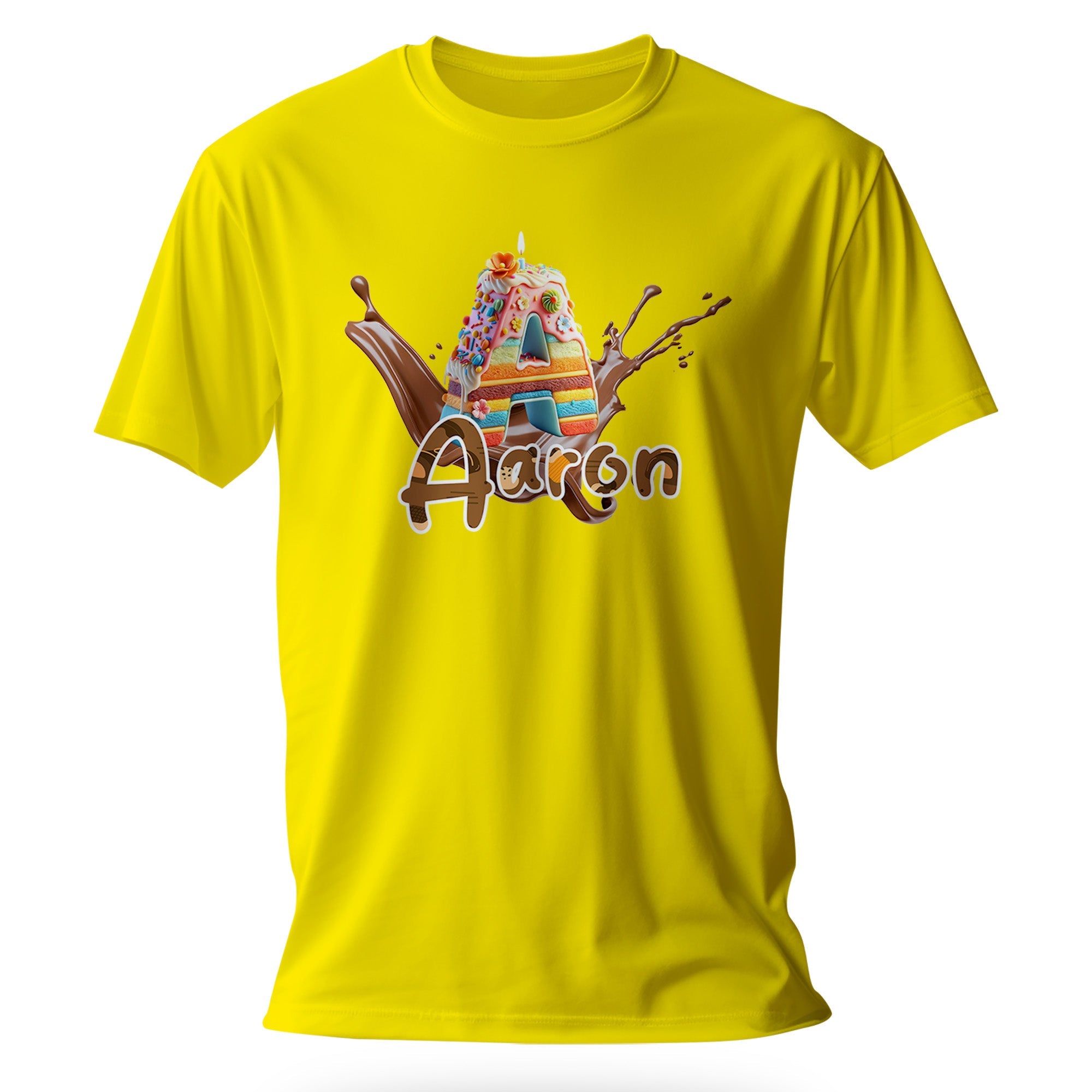 T-shirt personnalisé Choco Cake - Prénom Aaron - MiniLook