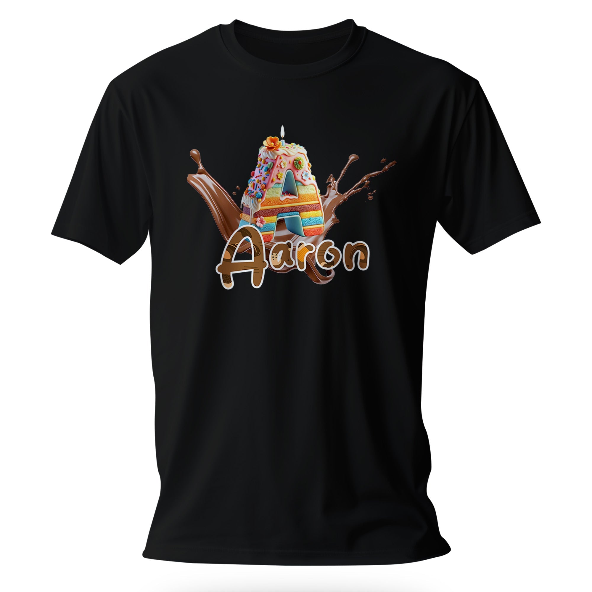 T-shirt personnalisé Choco Cake - Prénom Aaron - MiniLook