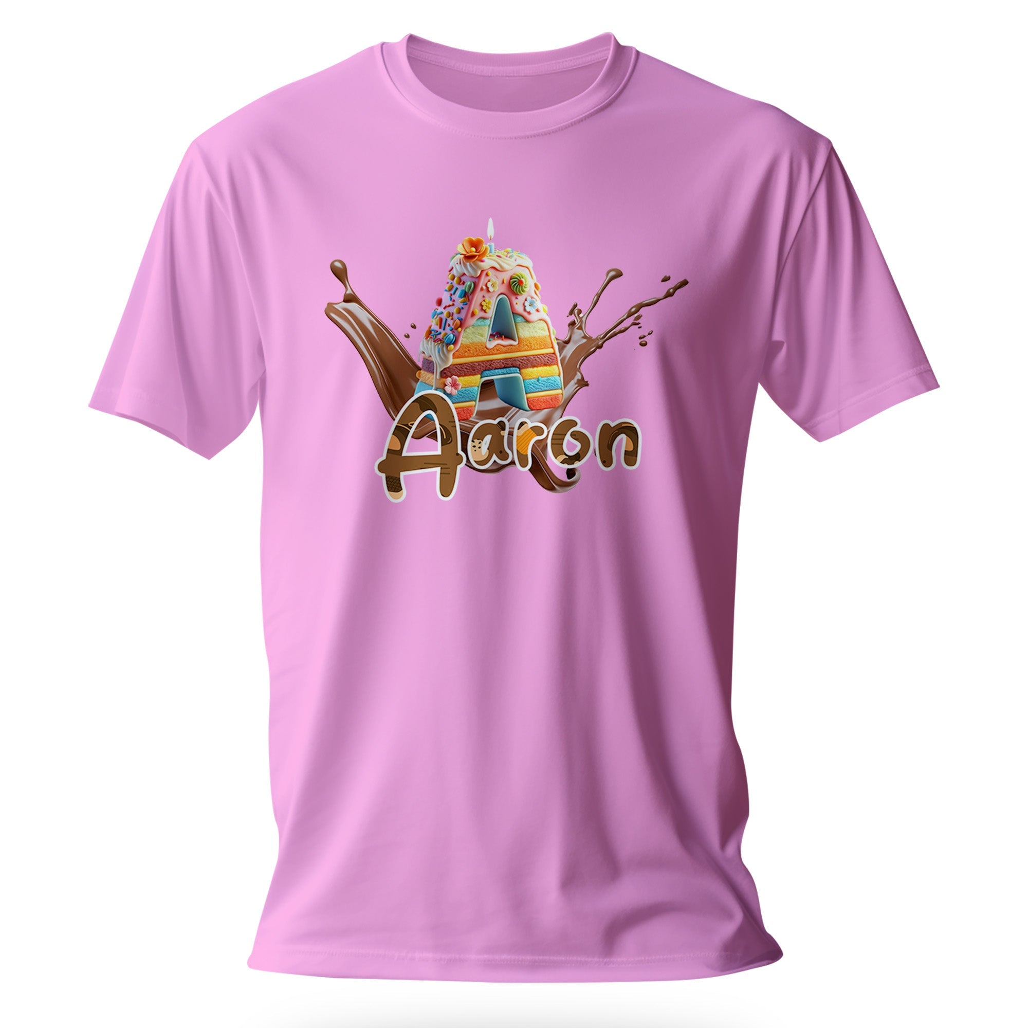 T-shirt personnalisé Choco Cake - Prénom Aaron - MiniLook