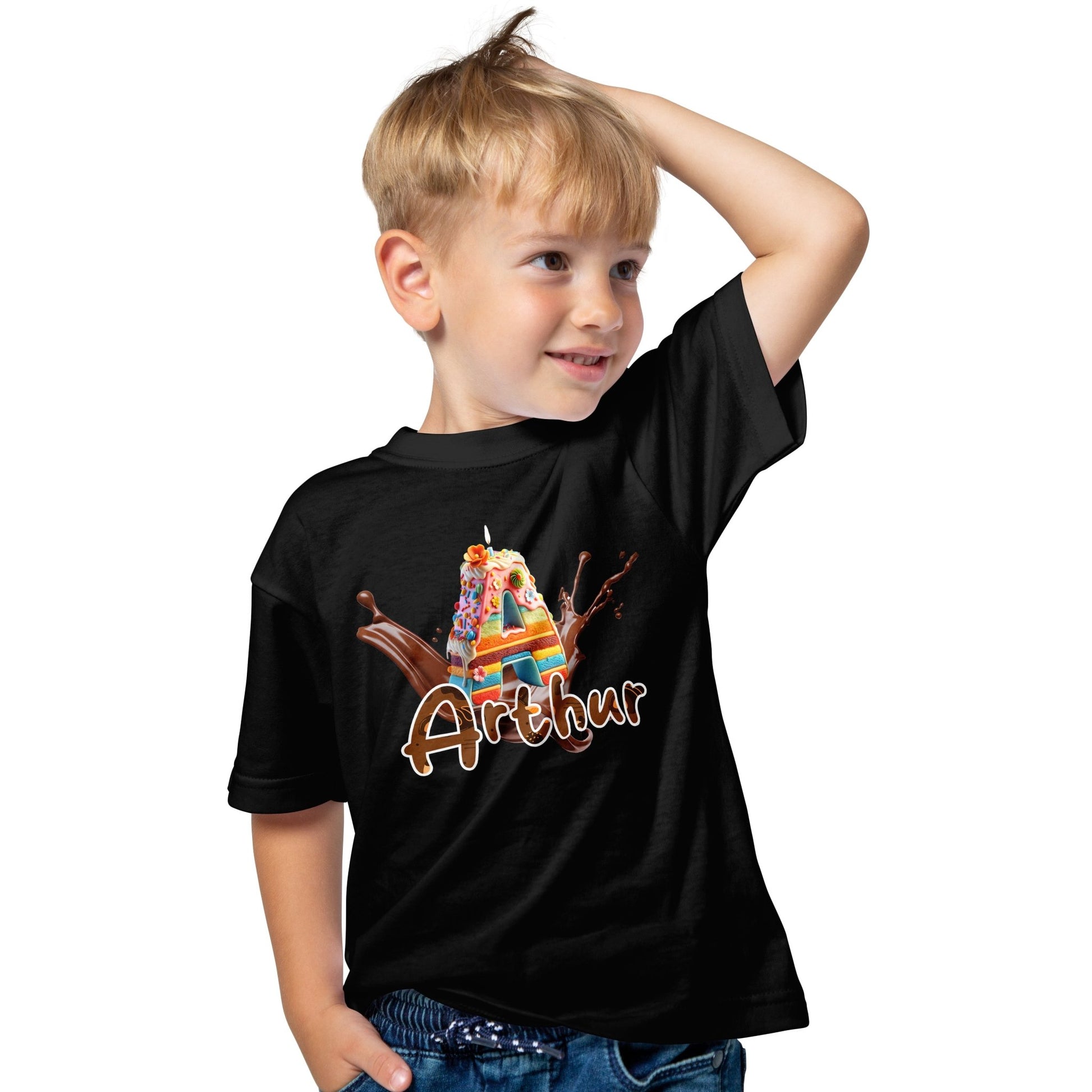 T-shirt personnalisé Choco Cake - Prénom Arthur - MiniLook