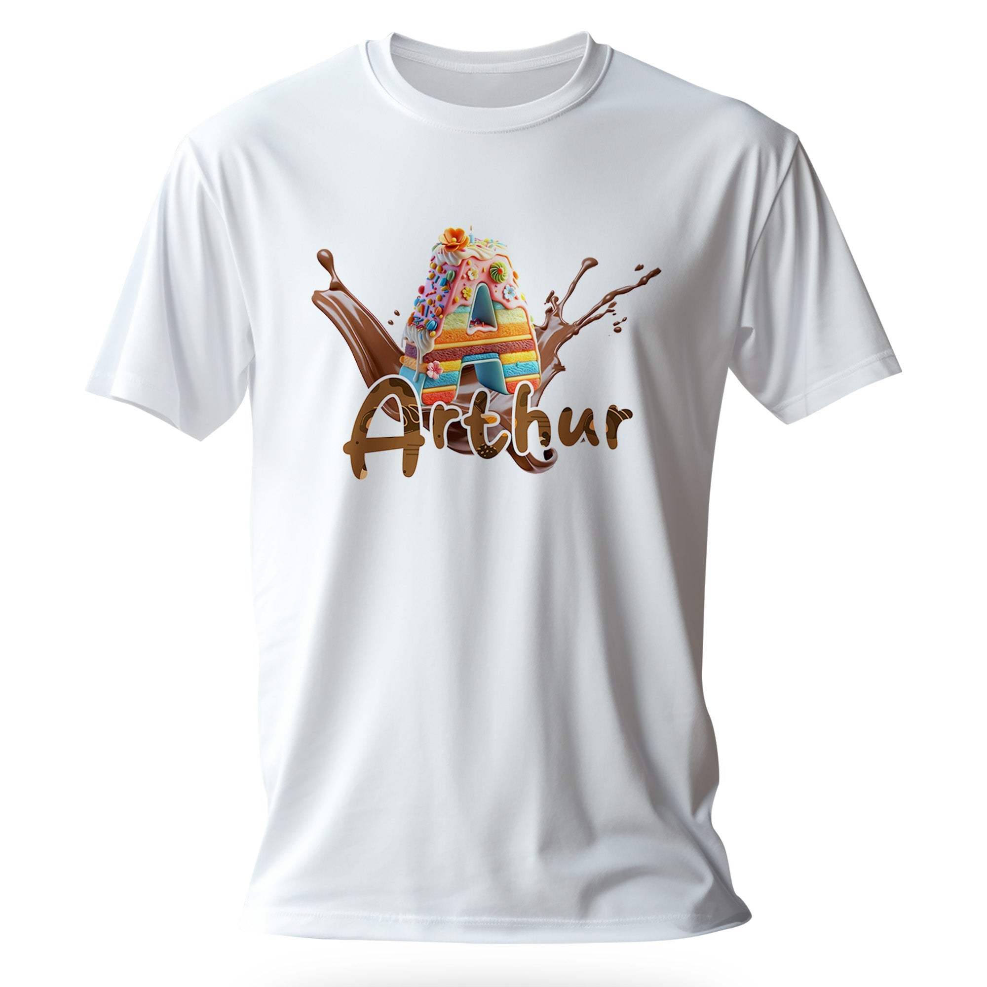 T-shirt personnalisé Choco Cake - Prénom Arthur - MiniLook