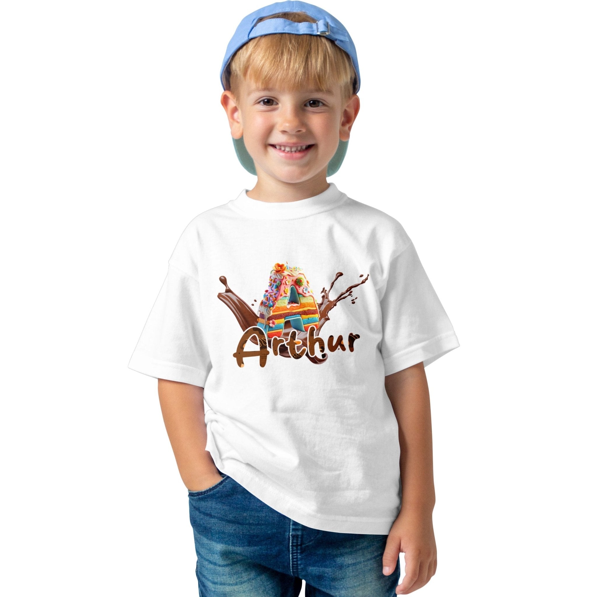 T-shirt personnalisé Choco Cake - Prénom Arthur - MiniLook