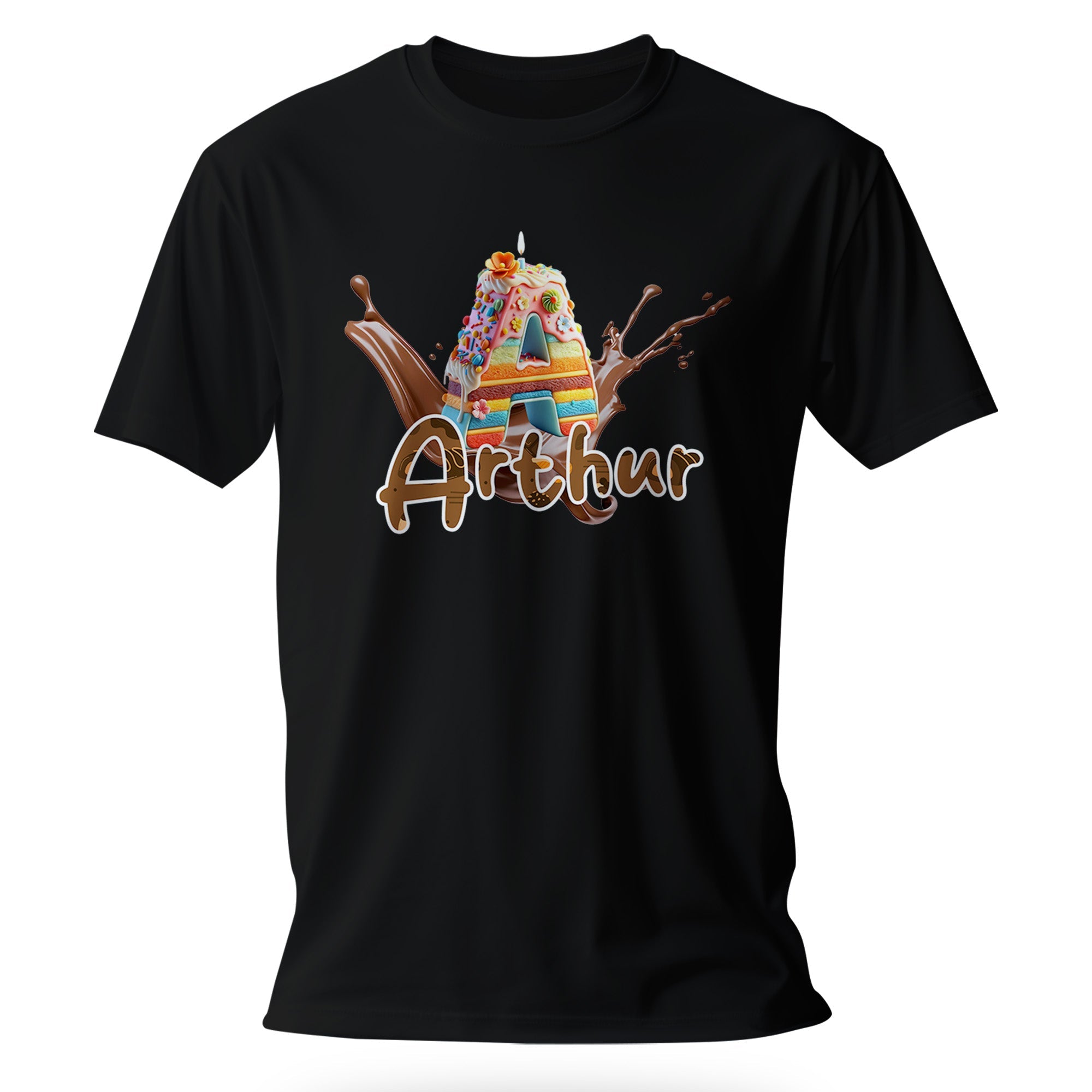 T-shirt personnalisé Choco Cake - Prénom Arthur - MiniLook