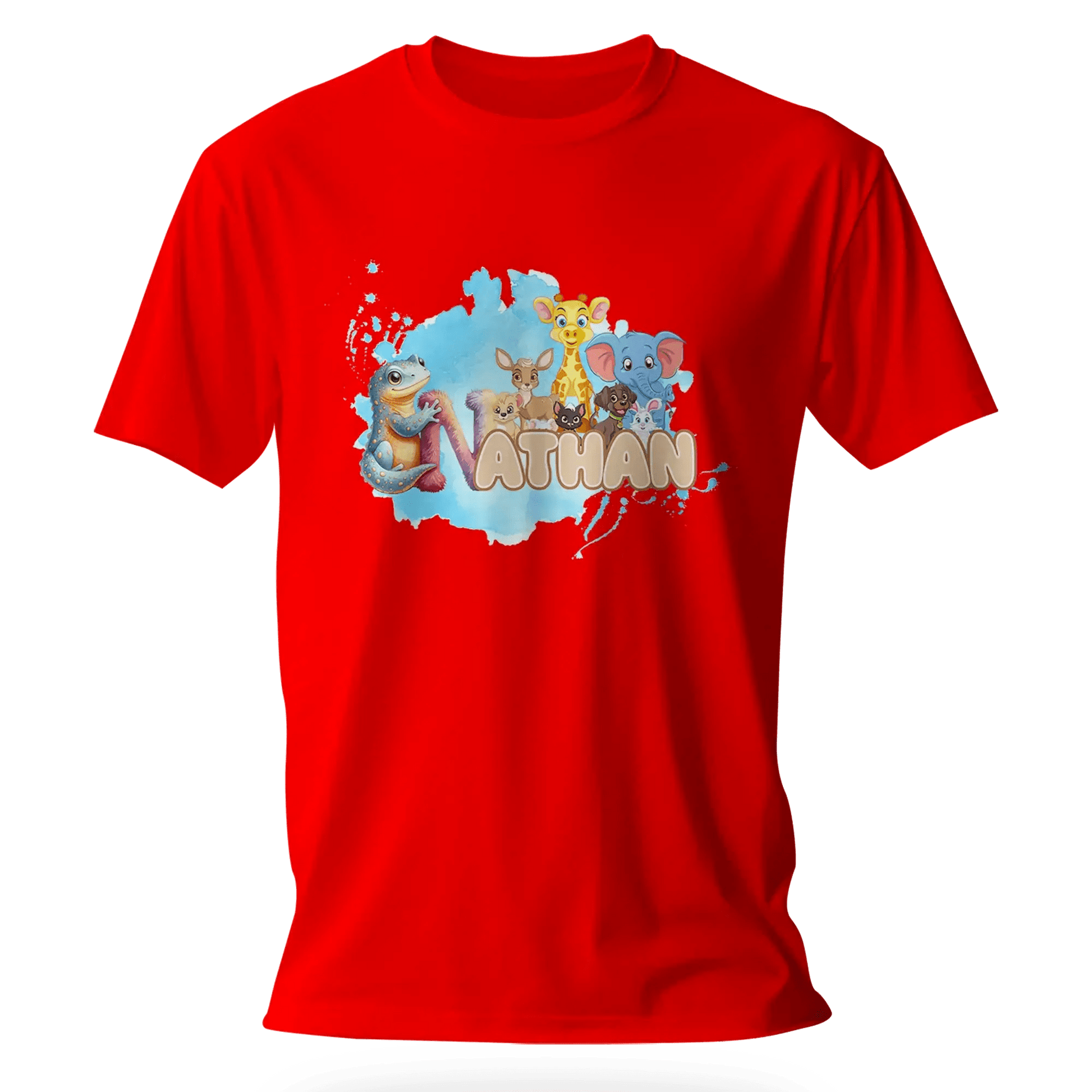 T-shirt personnalisé éléphant girafe cher animal designs polices d'animaux - prénom - MiniLook