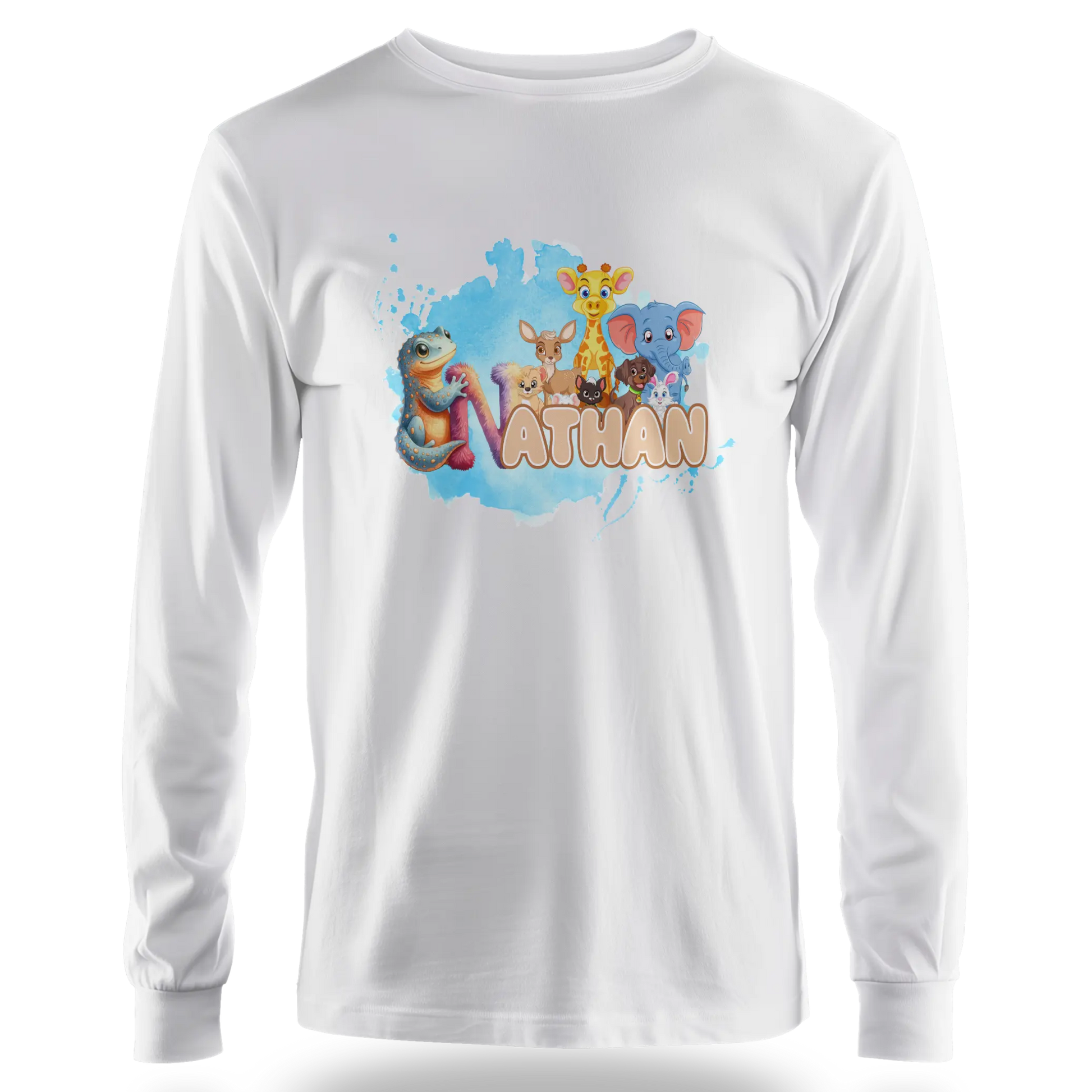 T-shirt personnalisé éléphant girafe cher animal designs polices d'animaux - prénom - MiniLook