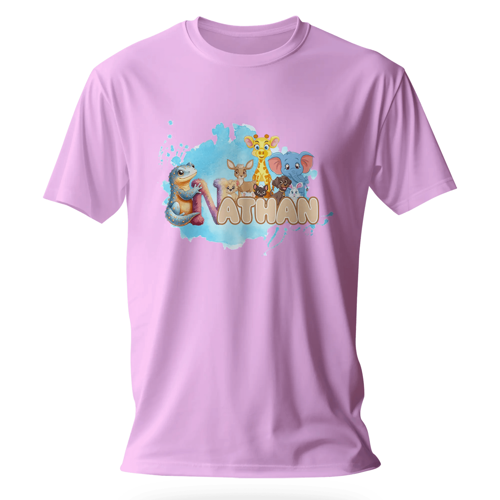 T-shirt personnalisé éléphant girafe cher animal designs polices d'animaux - prénom - MiniLook