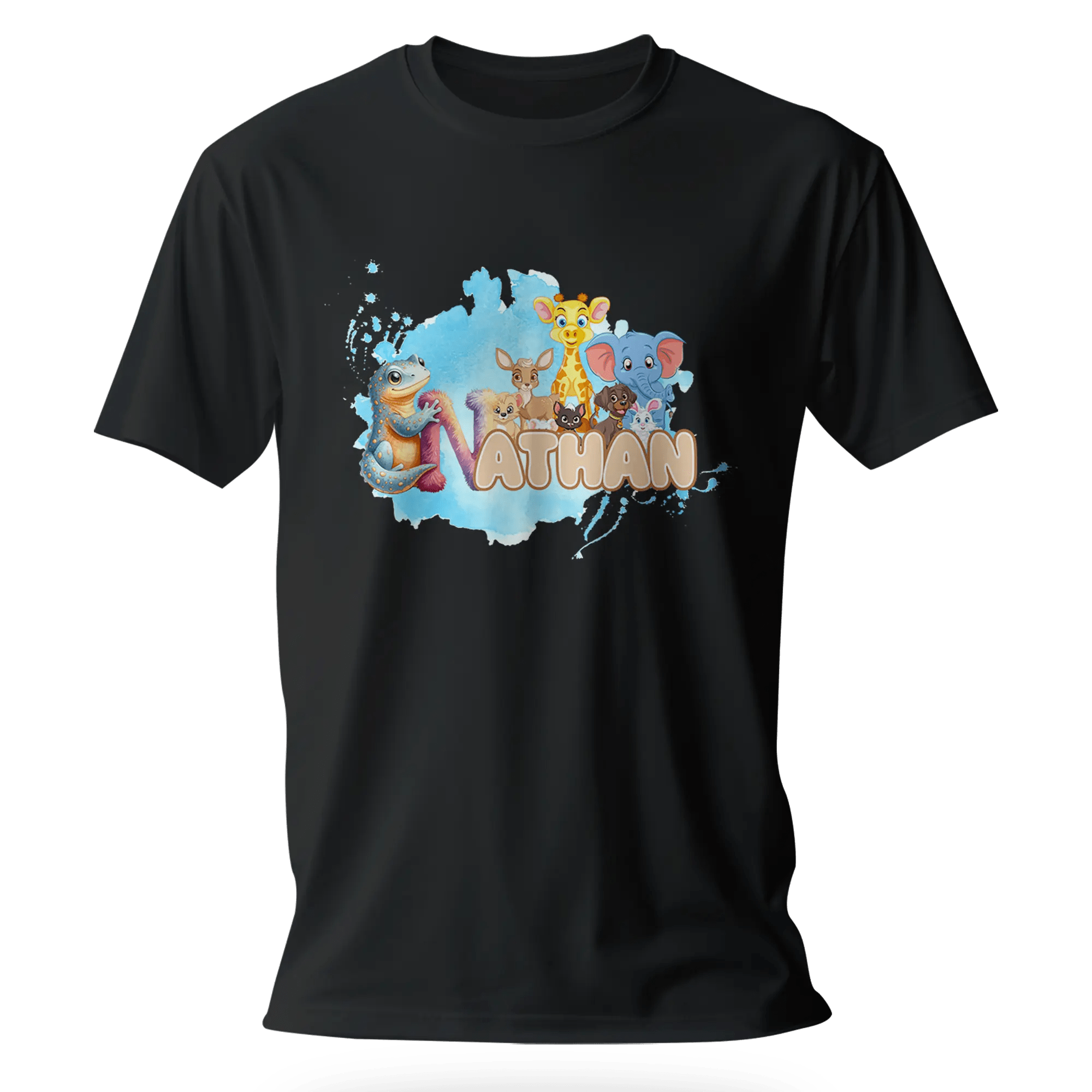 T-shirt personnalisé éléphant girafe cher animal designs polices d'animaux - prénom - MiniLook