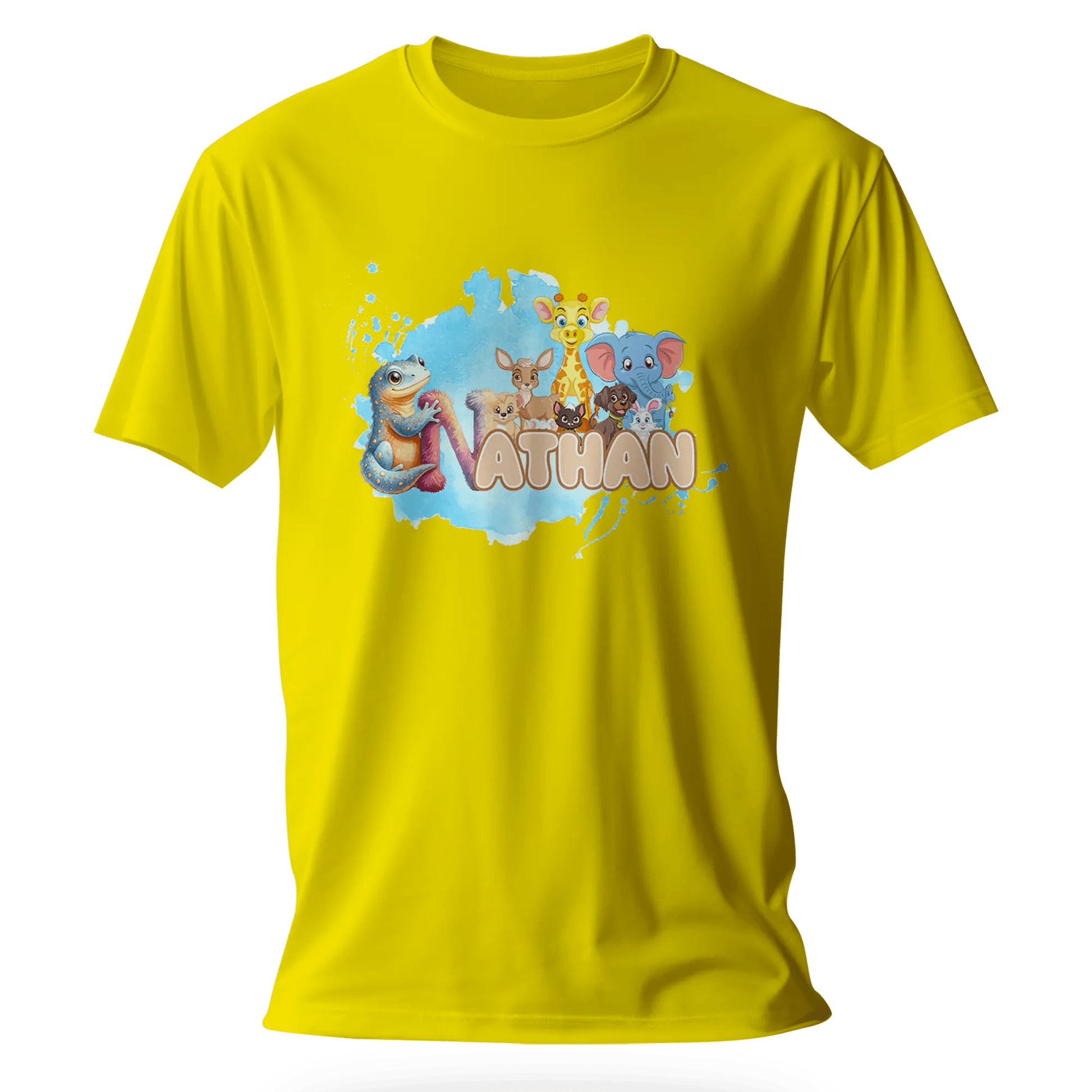 T-shirt personnalisé éléphant girafe cher animal designs polices d'animaux - prénom - MiniLook