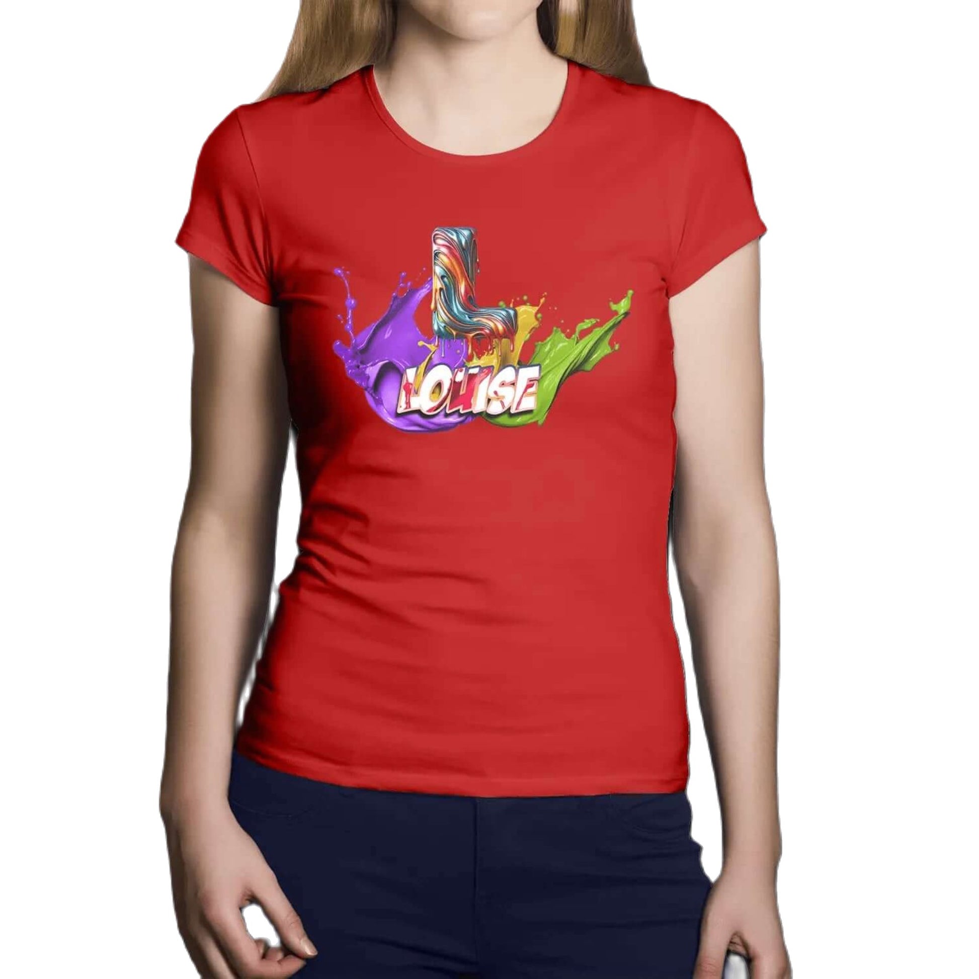 T shirt personnalisé femme – Initiale et prénom avec design peinture splash - MiniLook