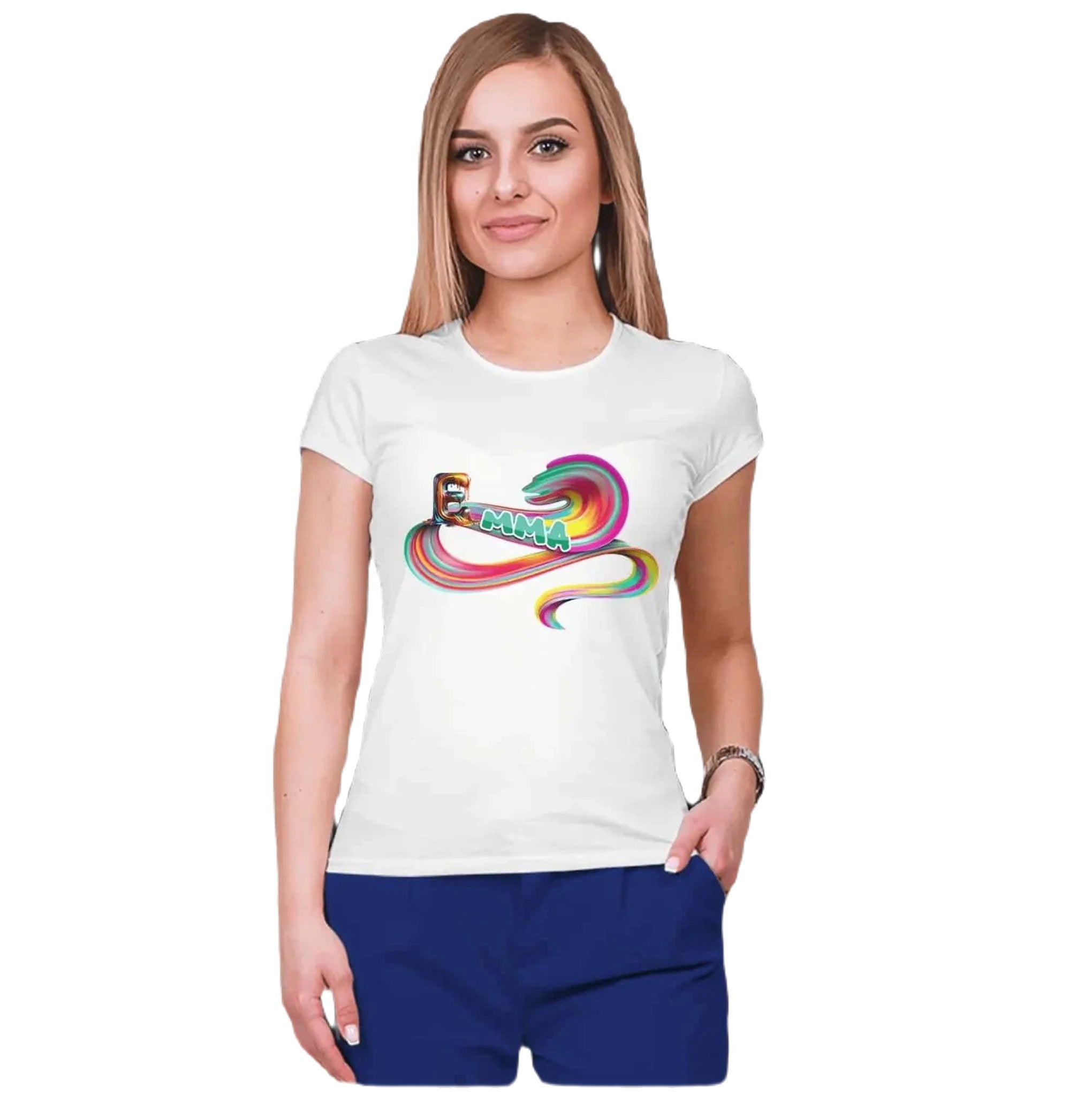 T shirt personnalisé femme – Prénom avec design couleur bonbon - MiniLook