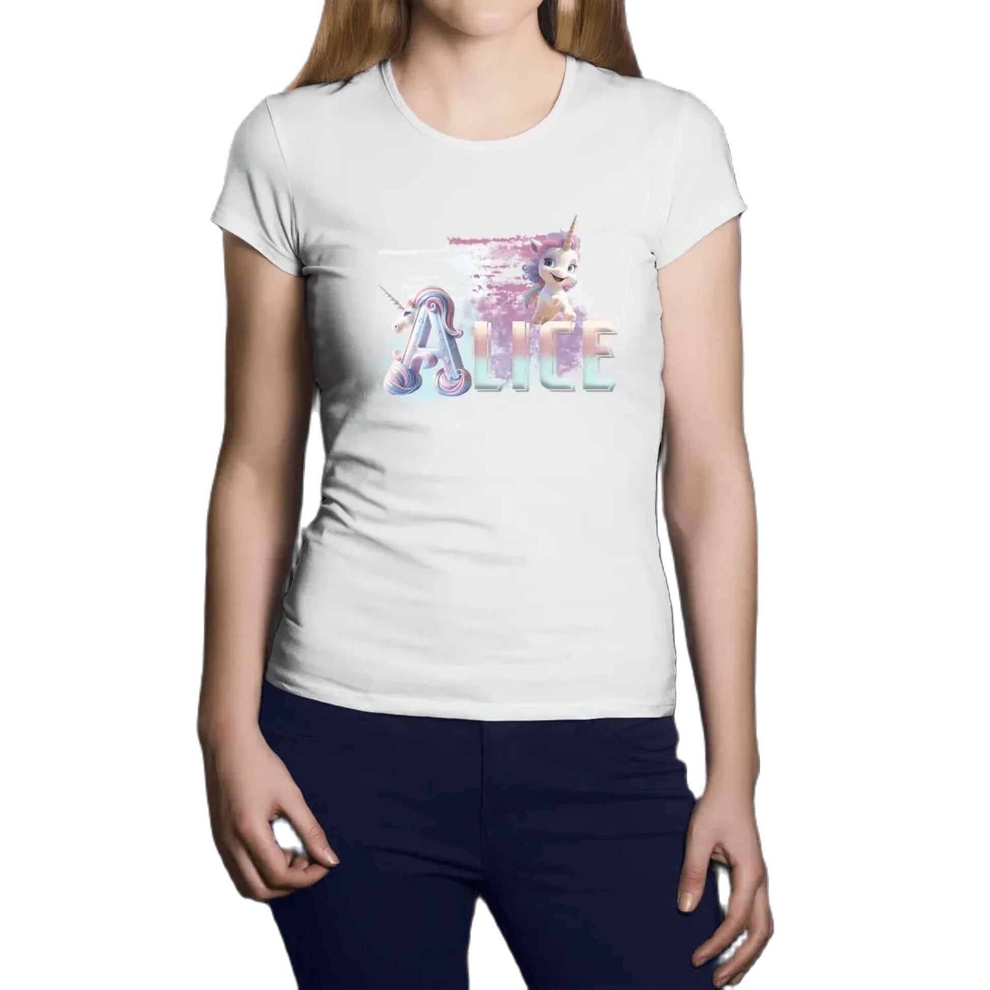 T shirt personnalisé femme – Prénom avec motif licorne - MiniLook