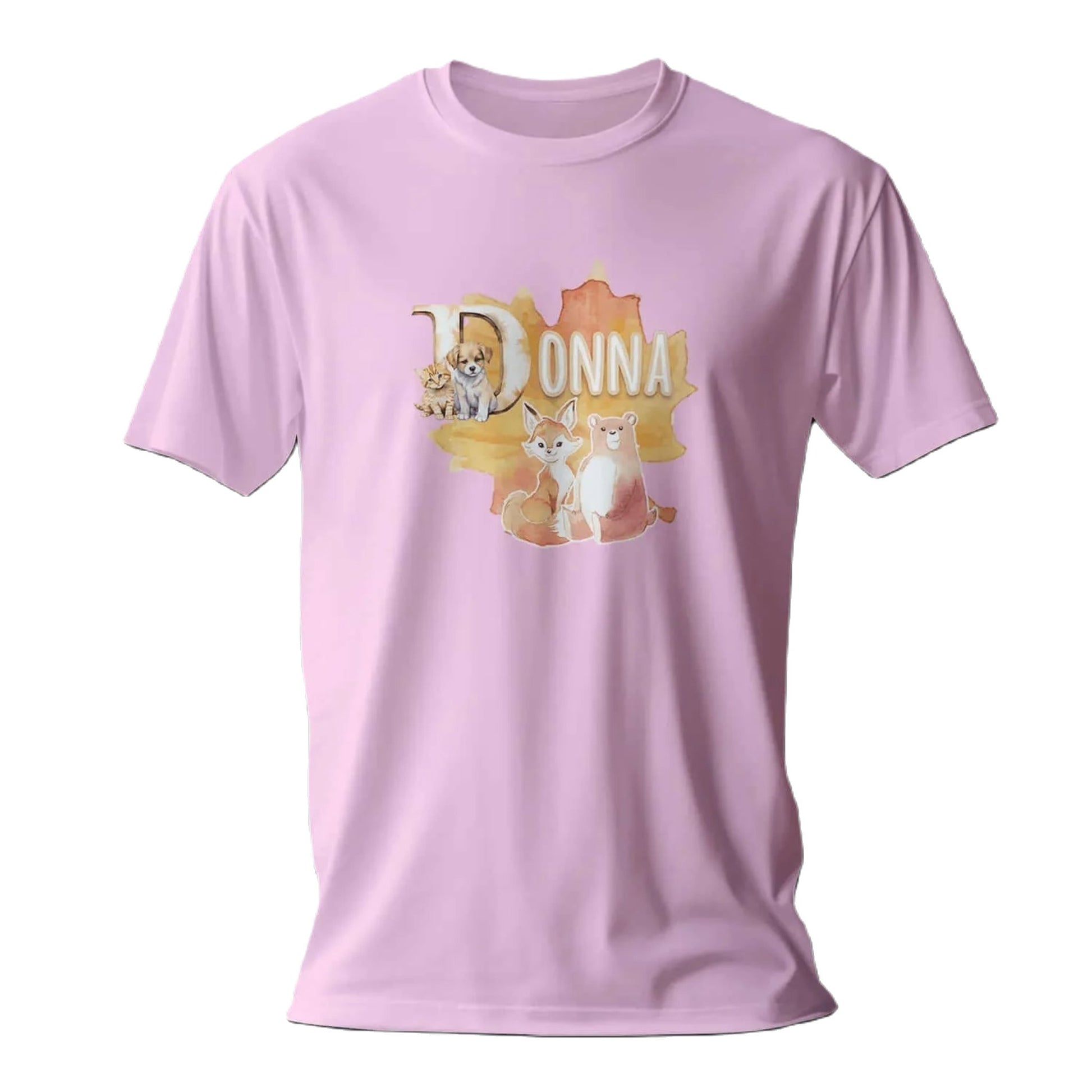 T shirt personnalisé fille – Motif animaux d’automne avec prénom - MiniLook