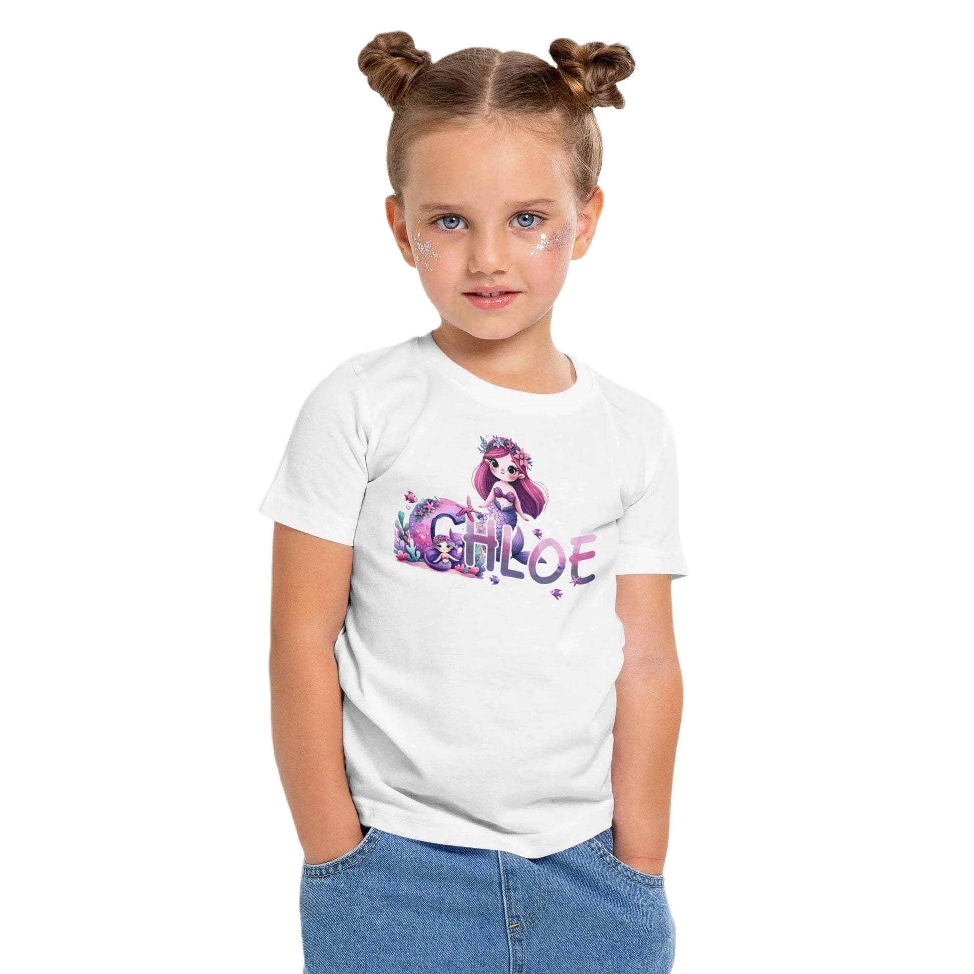 T shirt personnalisé fille – Prénom avec design unique de sirène de mer - MiniLook