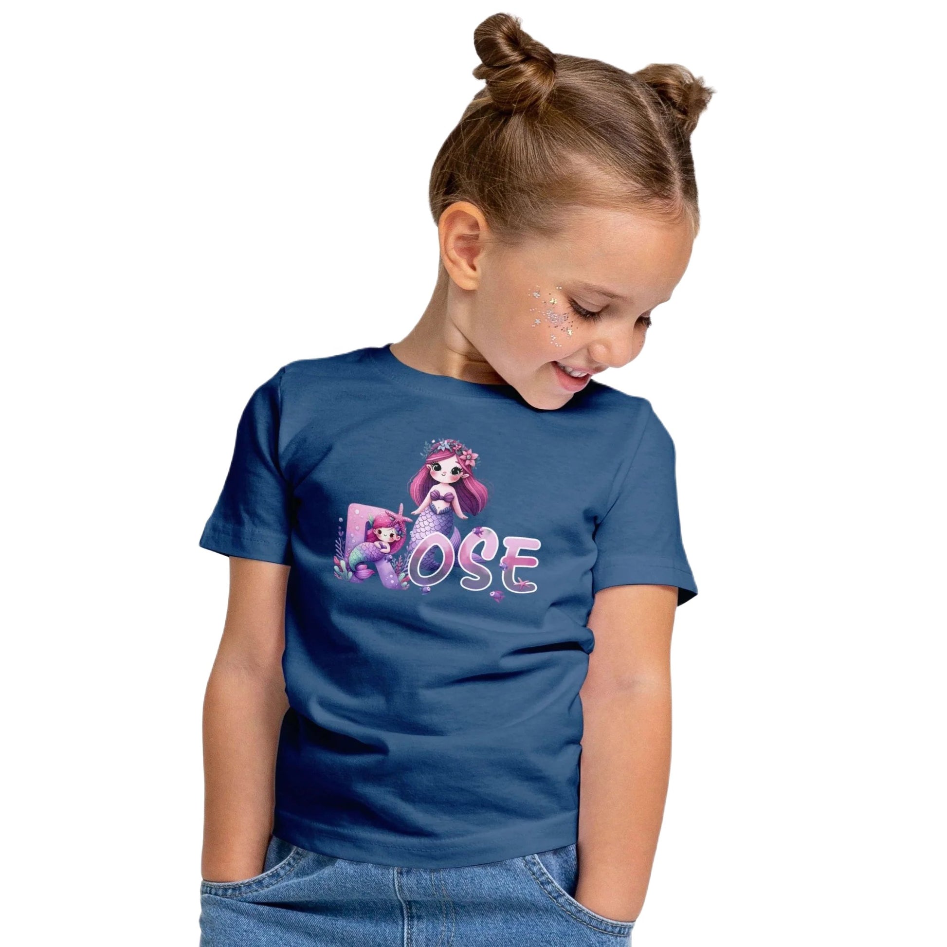 T shirt personnalisé fille – Prénom avec design unique de sirène de mer - MiniLook