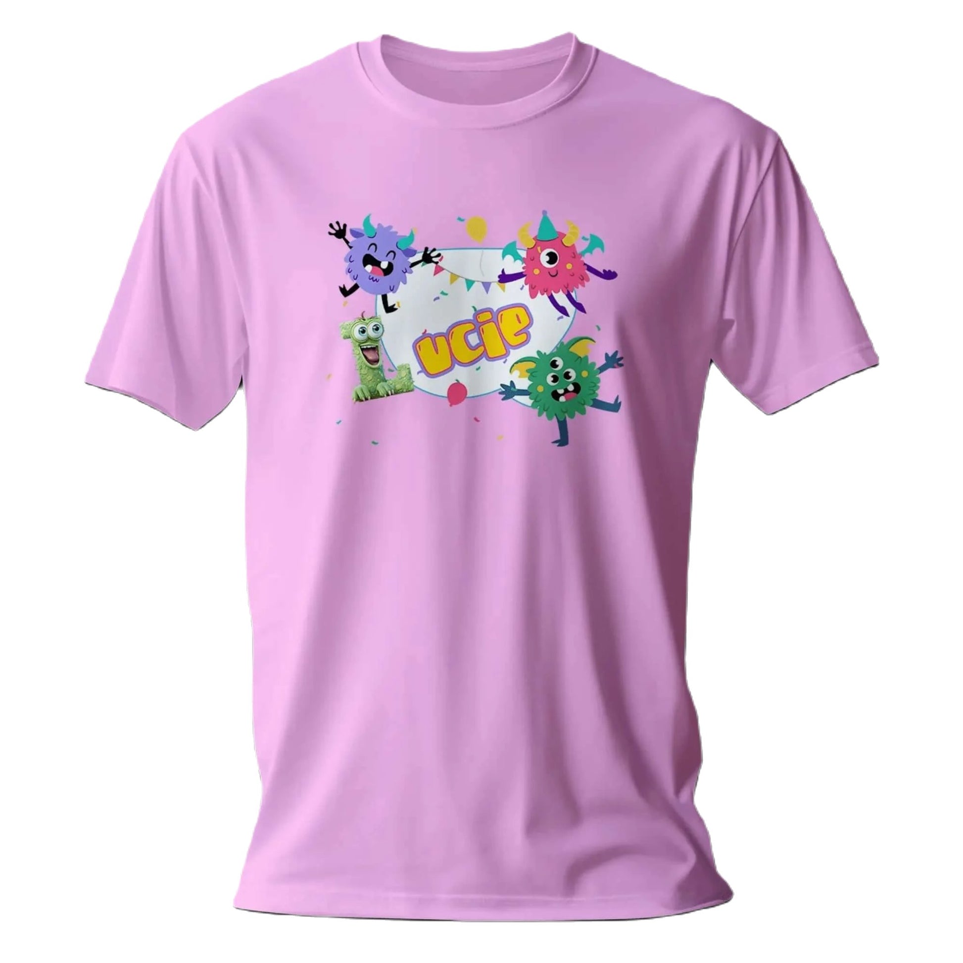 T shirt personnalisé fille – Prénom avec dessin animé de monstres et décoration anniversaire - MiniLook