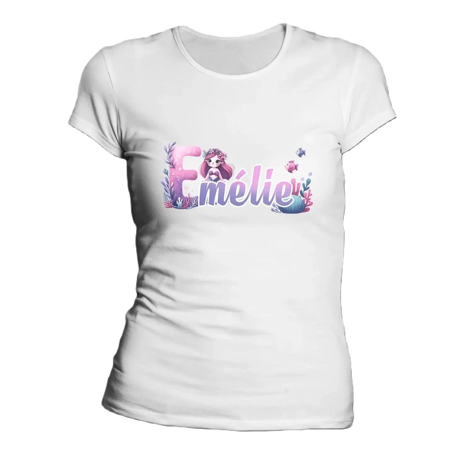 T shirt personnalisé fille – Sirène sous l'eau avec prénom - MiniLook