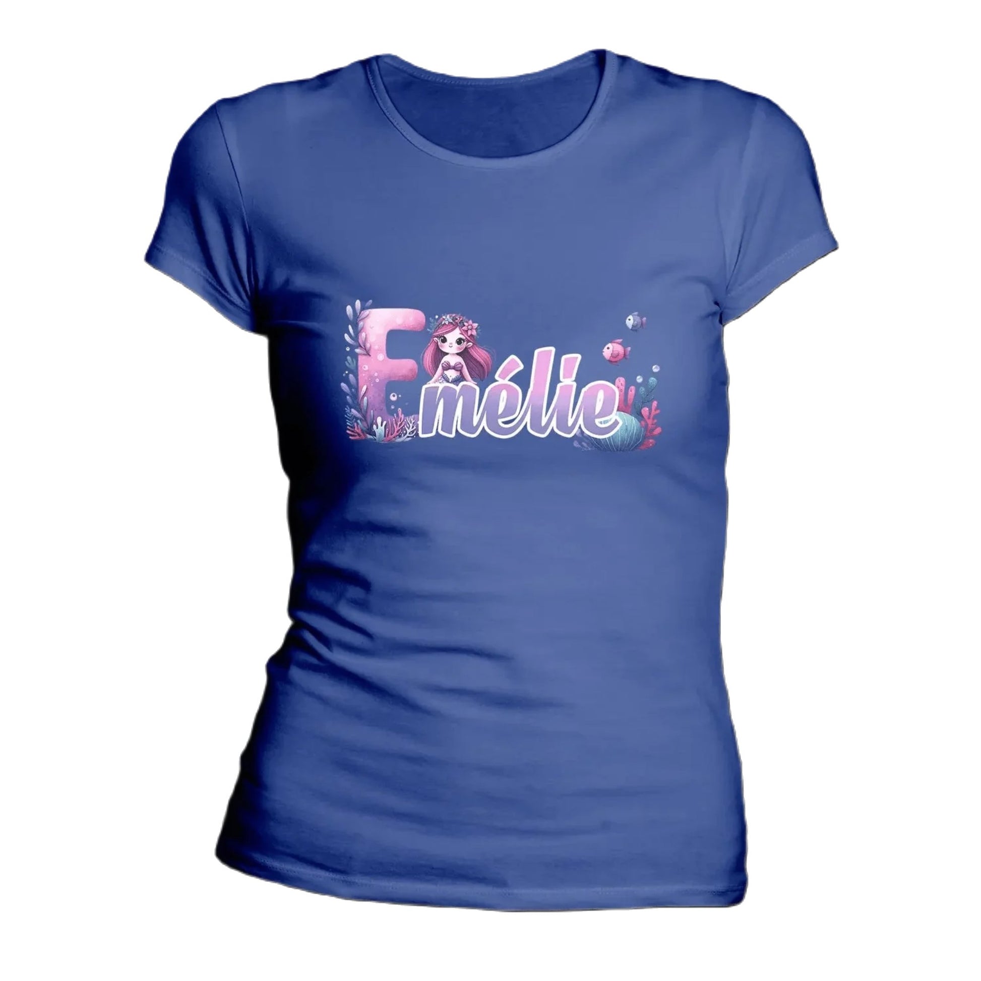 T shirt personnalisé fille – Sirène sous l'eau avec prénom - MiniLook