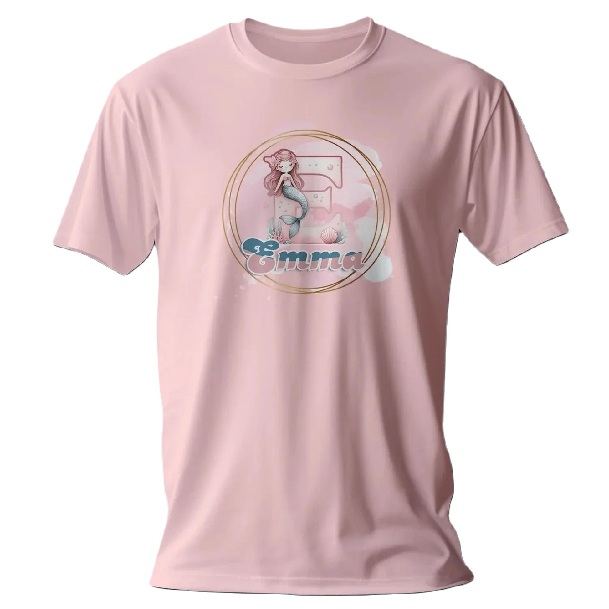 T shirt personnalisé fille – Sirène sous l'eau avec prénom et initiale imprimés - MiniLook