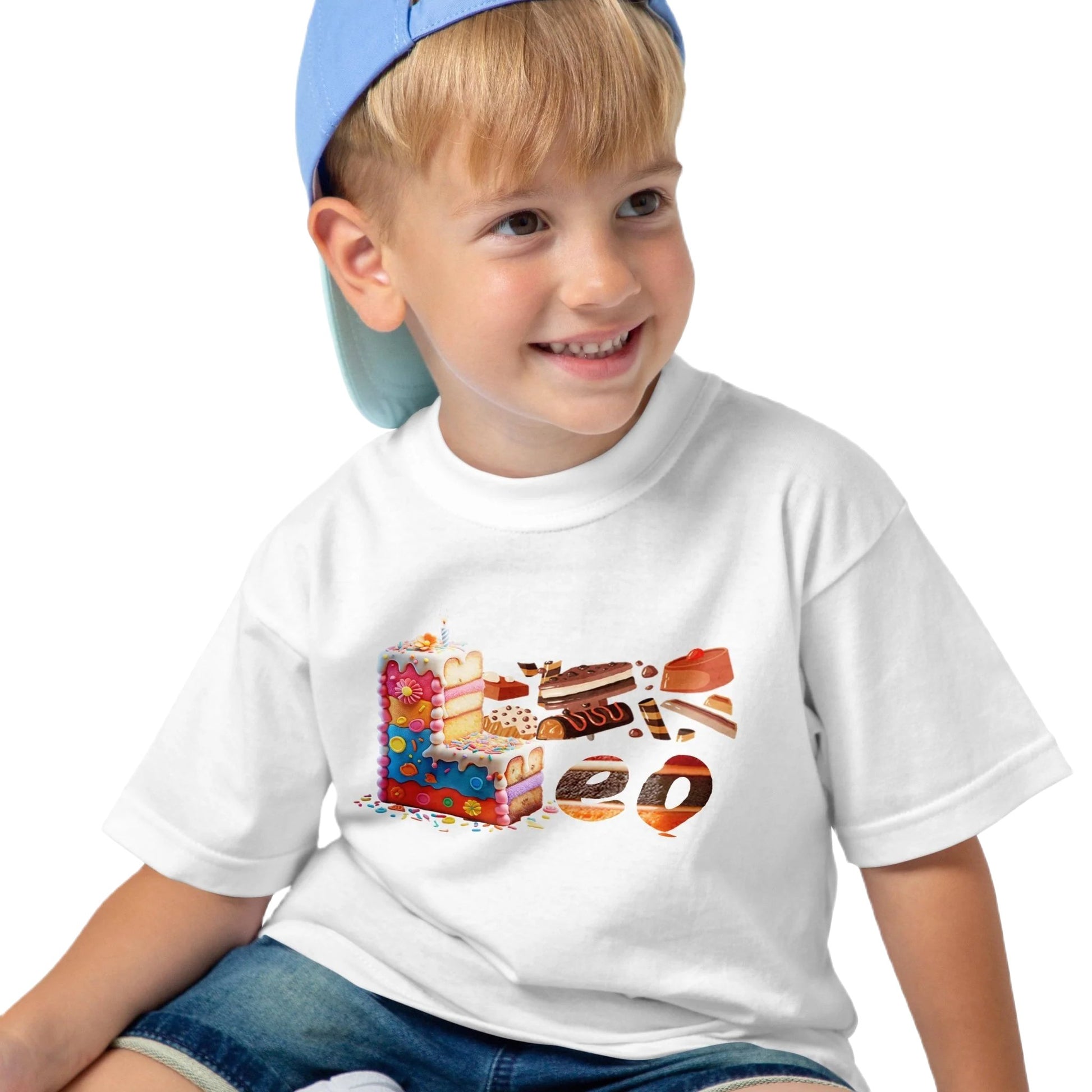 T shirt personnalisé garçon – Design gâteau pâtisserie avec prénom - MiniLook