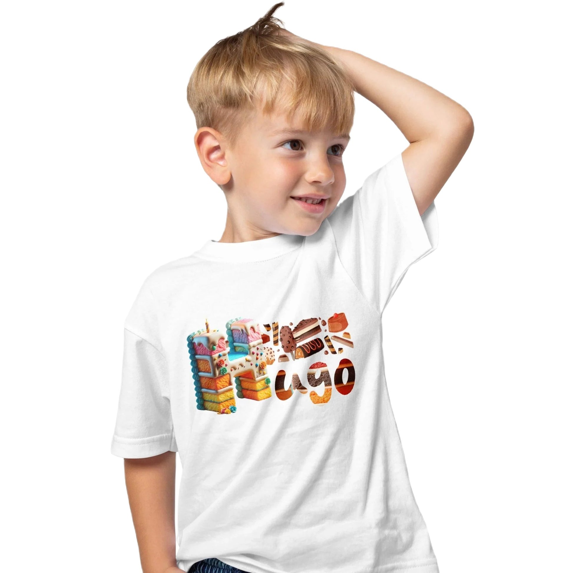 T shirt personnalisé garçon – Design gâteau pâtisserie avec prénom - MiniLook