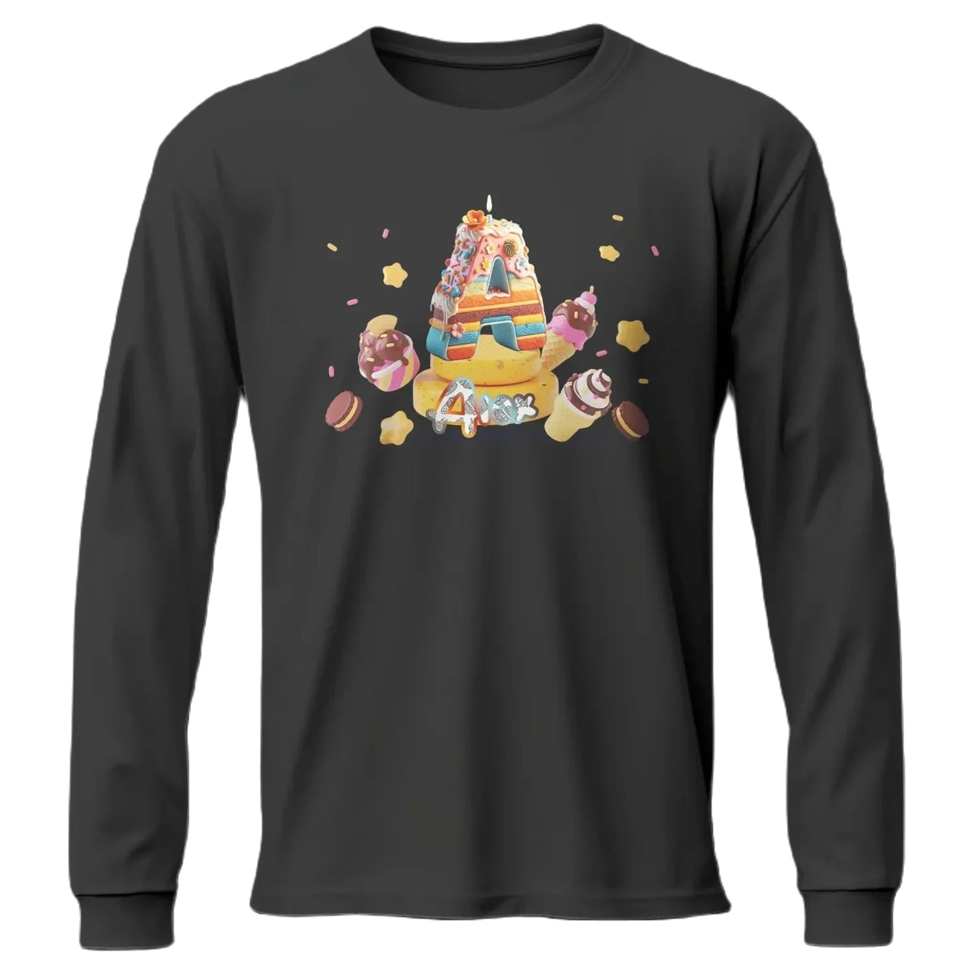 T shirt personnalisé garçon – Motif pâtisserie avec prénom et initiale - MiniLook