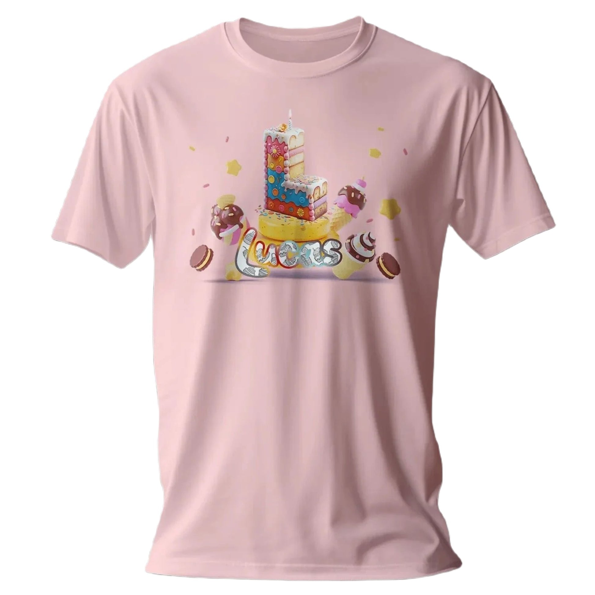 T shirt personnalisé garçon – Motif pâtisserie avec prénom et initiale - MiniLook