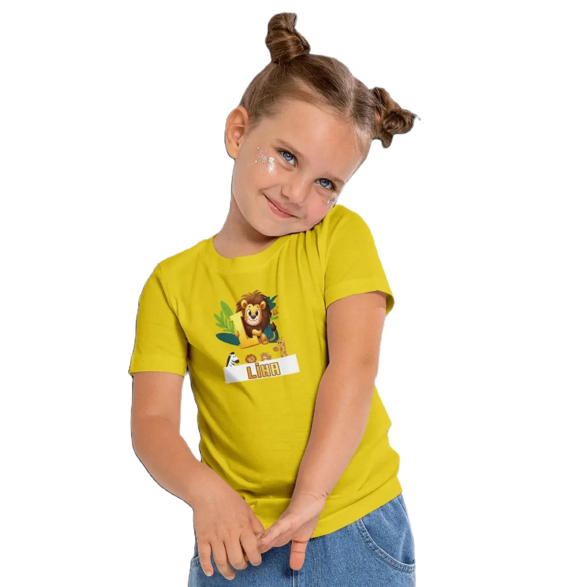 T shirt personnalisé pour fille - Motif chat câlin avec prénom et initiale - MiniLook