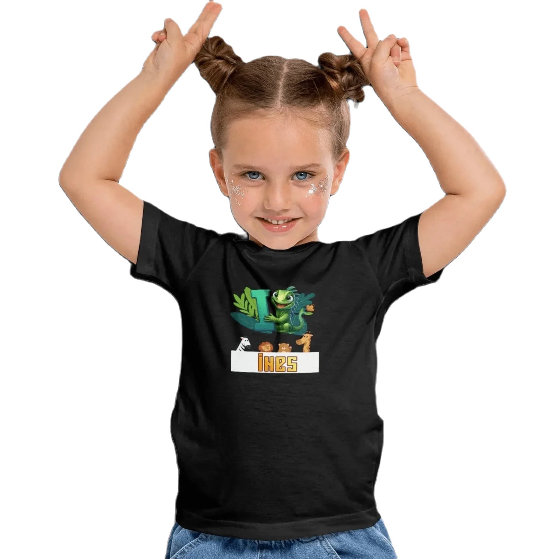 T shirt personnalisé pour fille - Motif chat câlin avec prénom et initiale - MiniLook