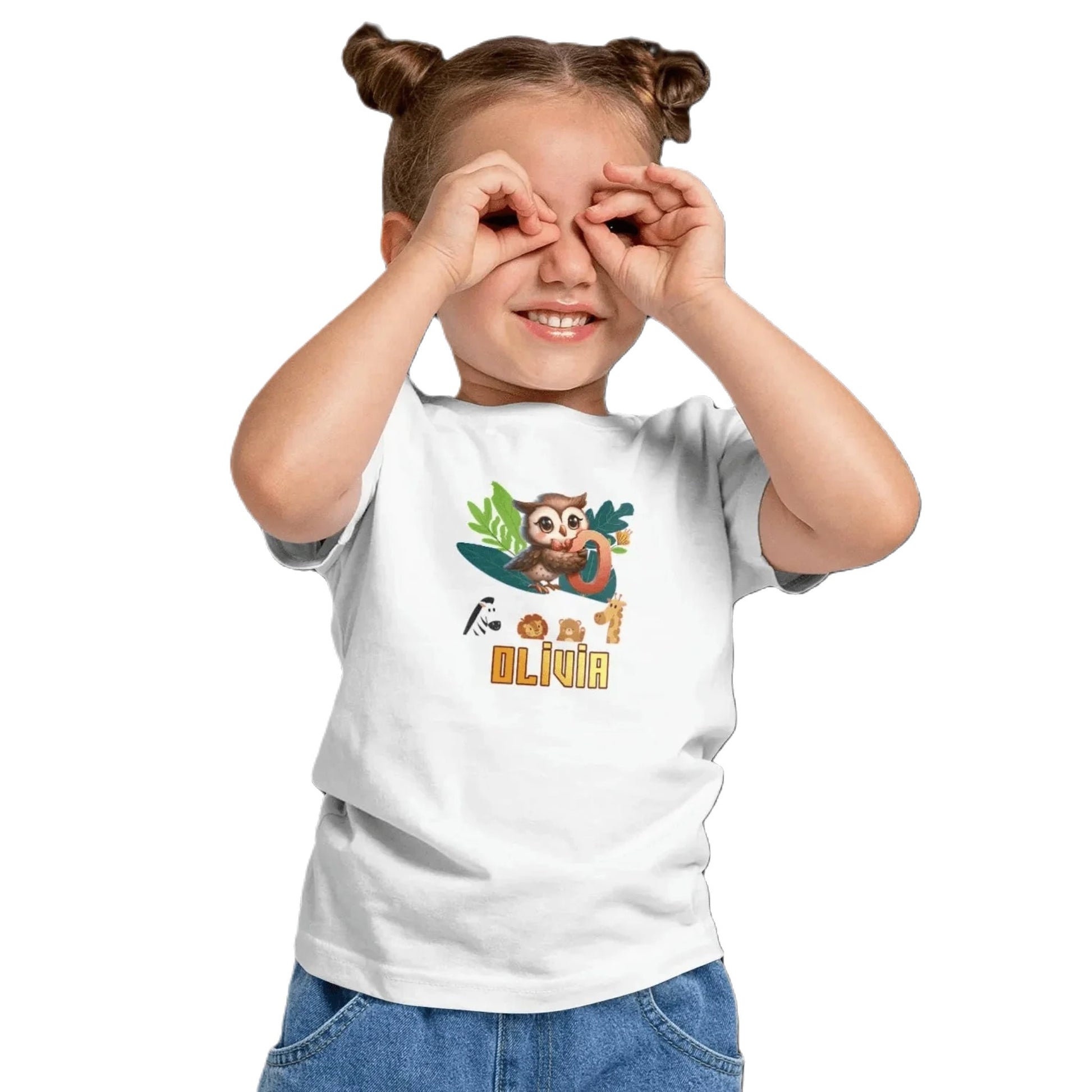 T shirt personnalisé pour fille - Motif chat câlin avec prénom et initiale - MiniLook