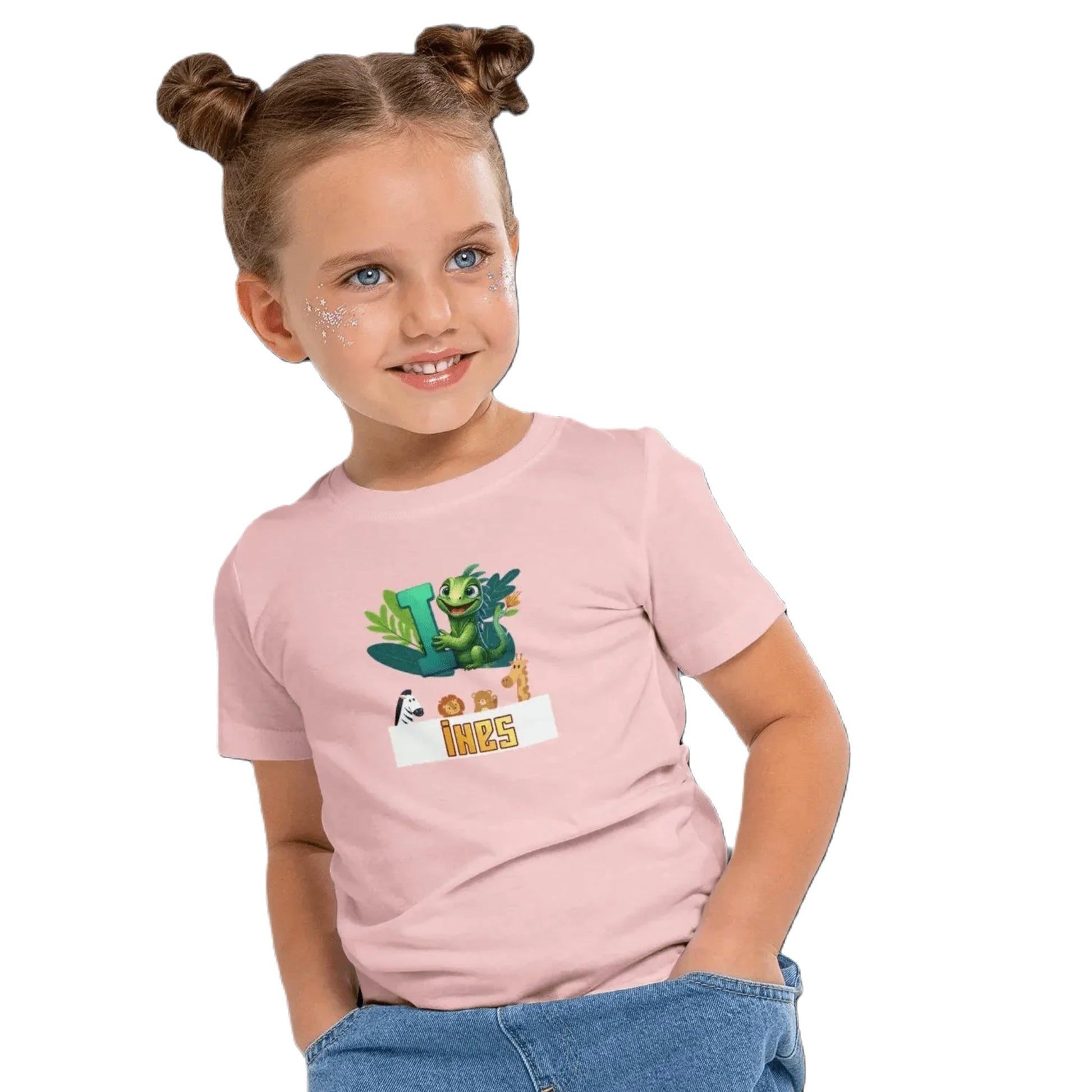 T shirt personnalisé pour fille - Motif chat câlin avec prénom et initiale - MiniLook