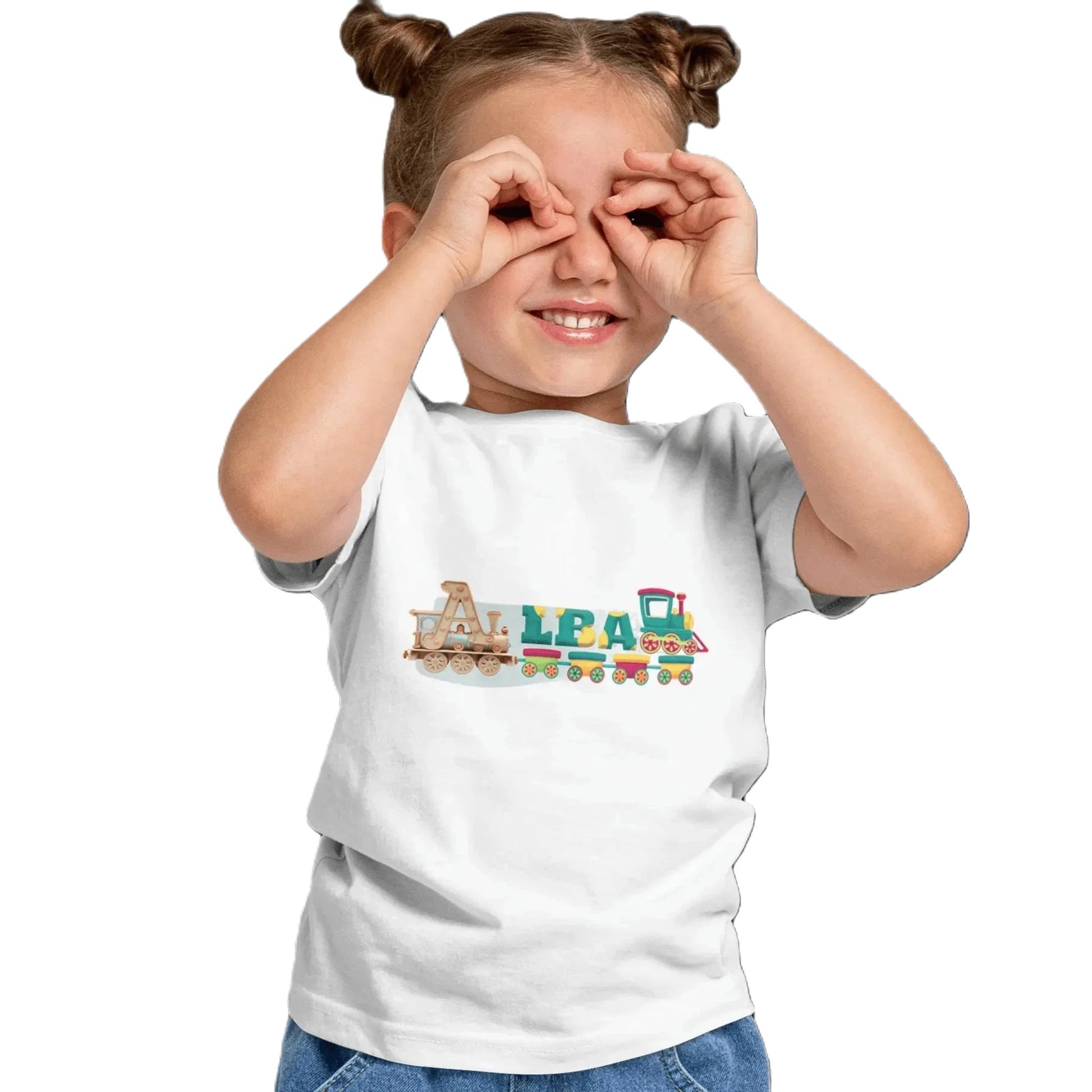 T shirt personnalisé pour fille - Motif train avec prénom - MiniLook