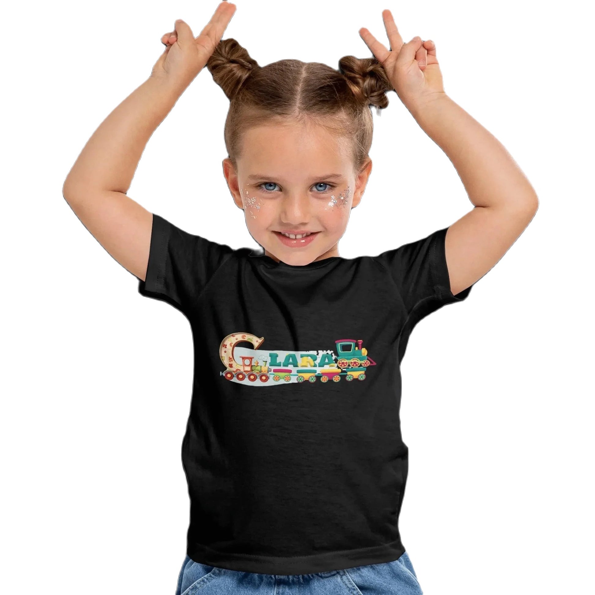 T shirt personnalisé pour fille - Motif train avec prénom - MiniLook