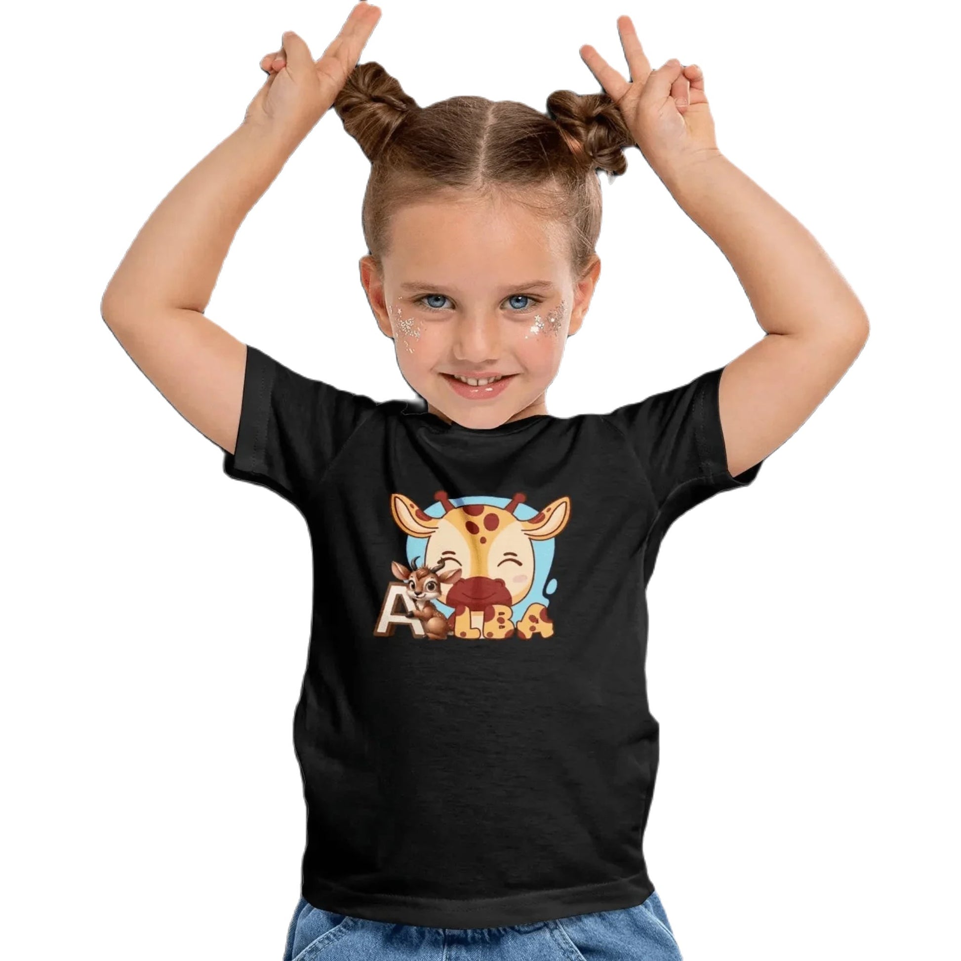 T shirt personnalisé pour fille - Motif vache avec prénom - MiniLook