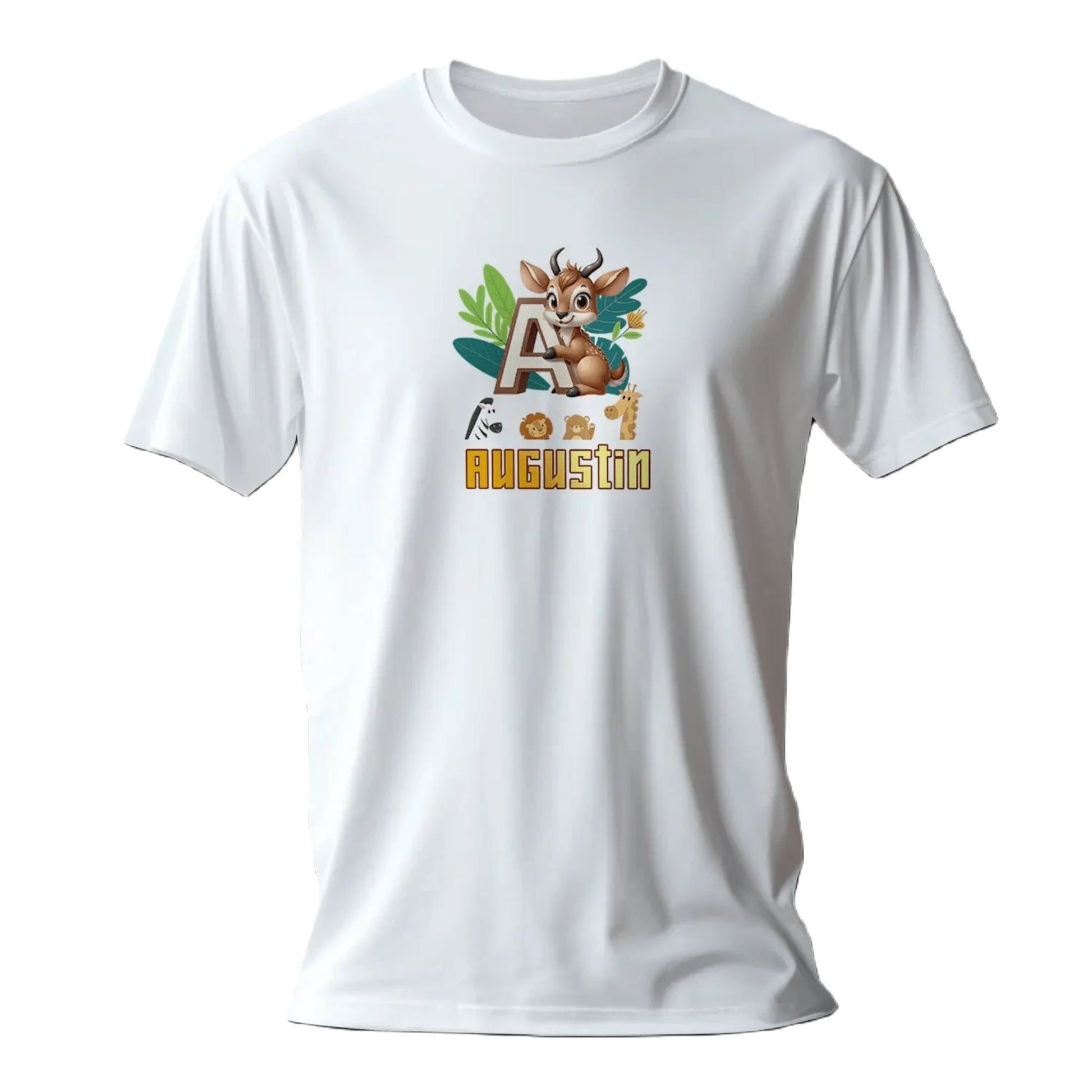 T shirt personnalisé pour garçon - Motif cerf avec prénom et initiale - MiniLook