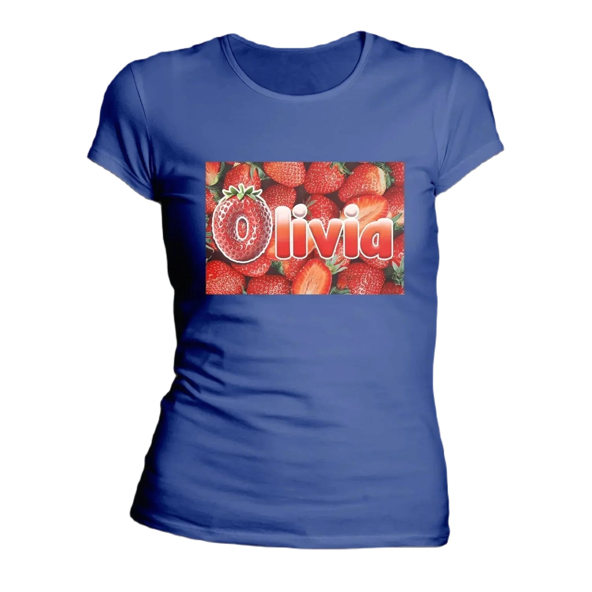 T shirt personnaliser femme – Prénom avec fond de fraise - MiniLook