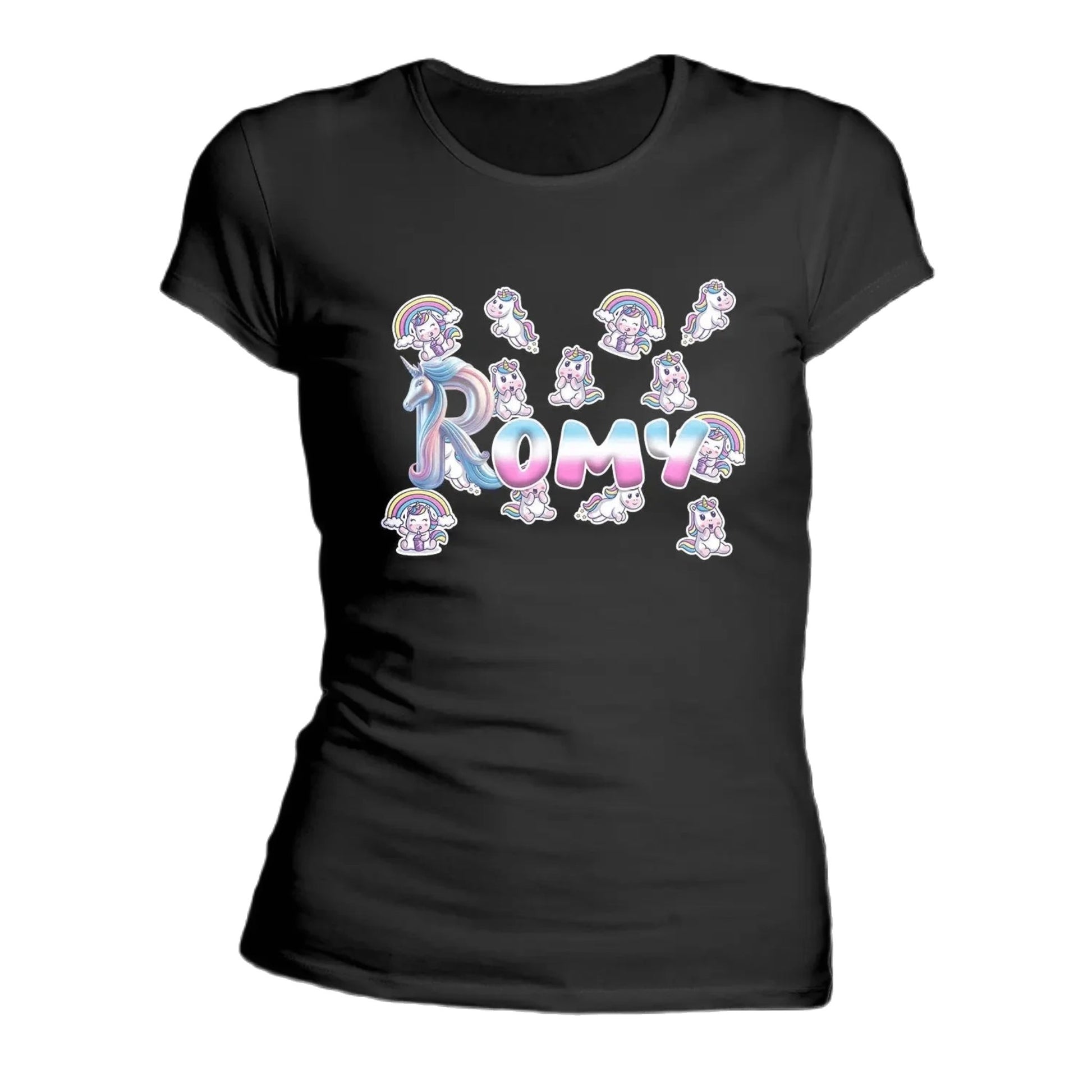 T shirt personnaliser femme – Prénom et design bébés licornes - MiniLook