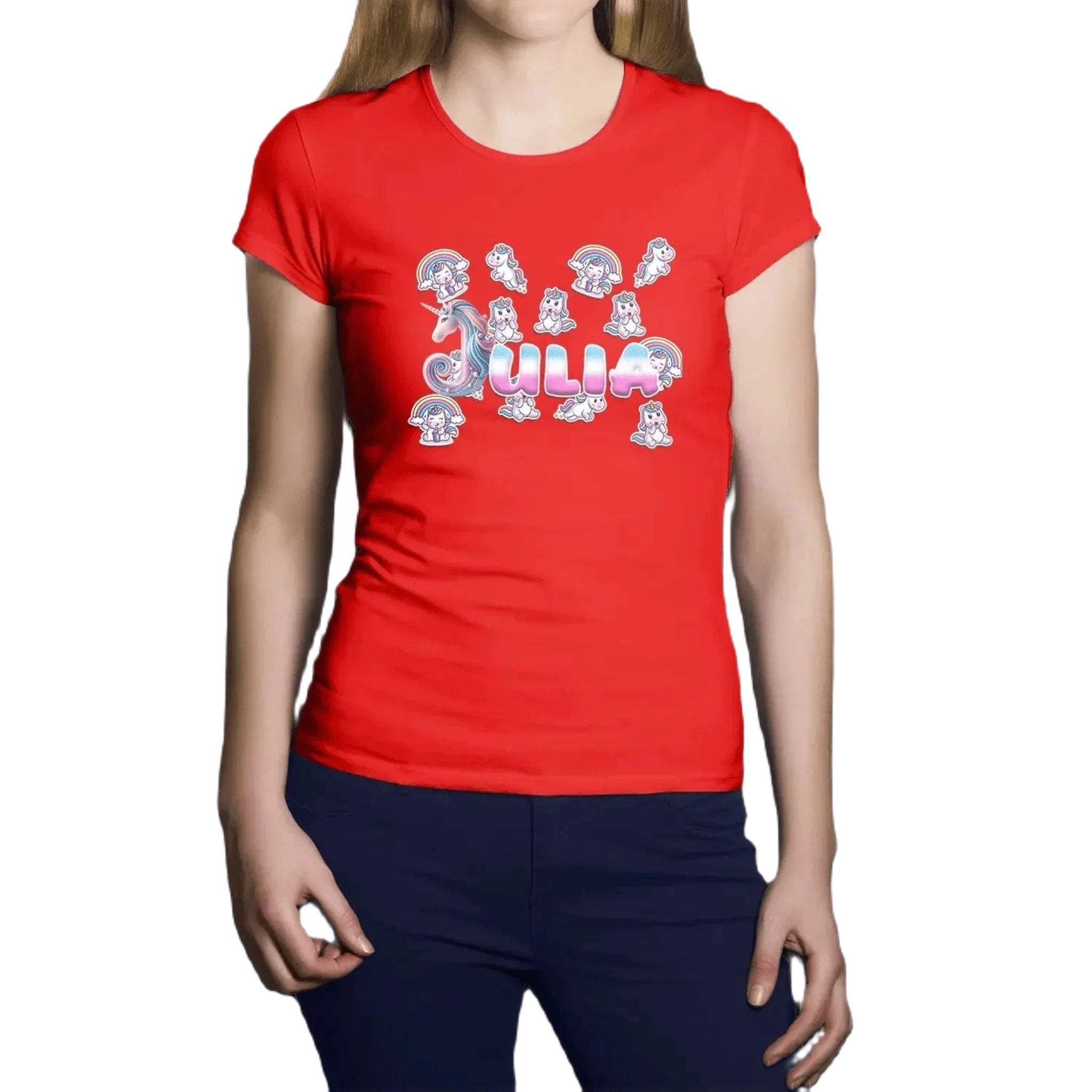 T shirt personnaliser femme – Prénom et design bébés licornes - MiniLook