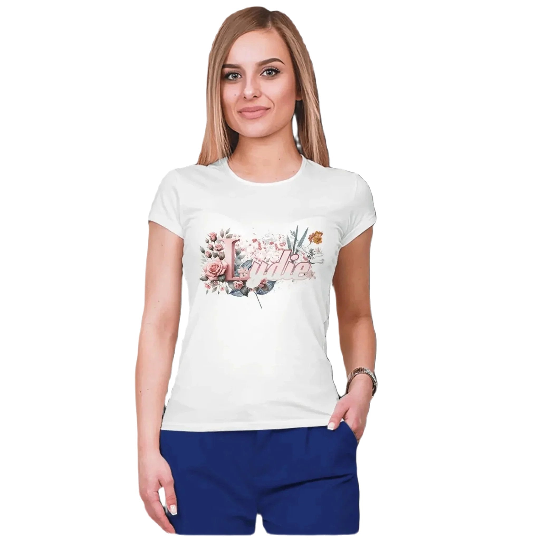 T shirt personnaliser femme – Prénom et design floral - MiniLook