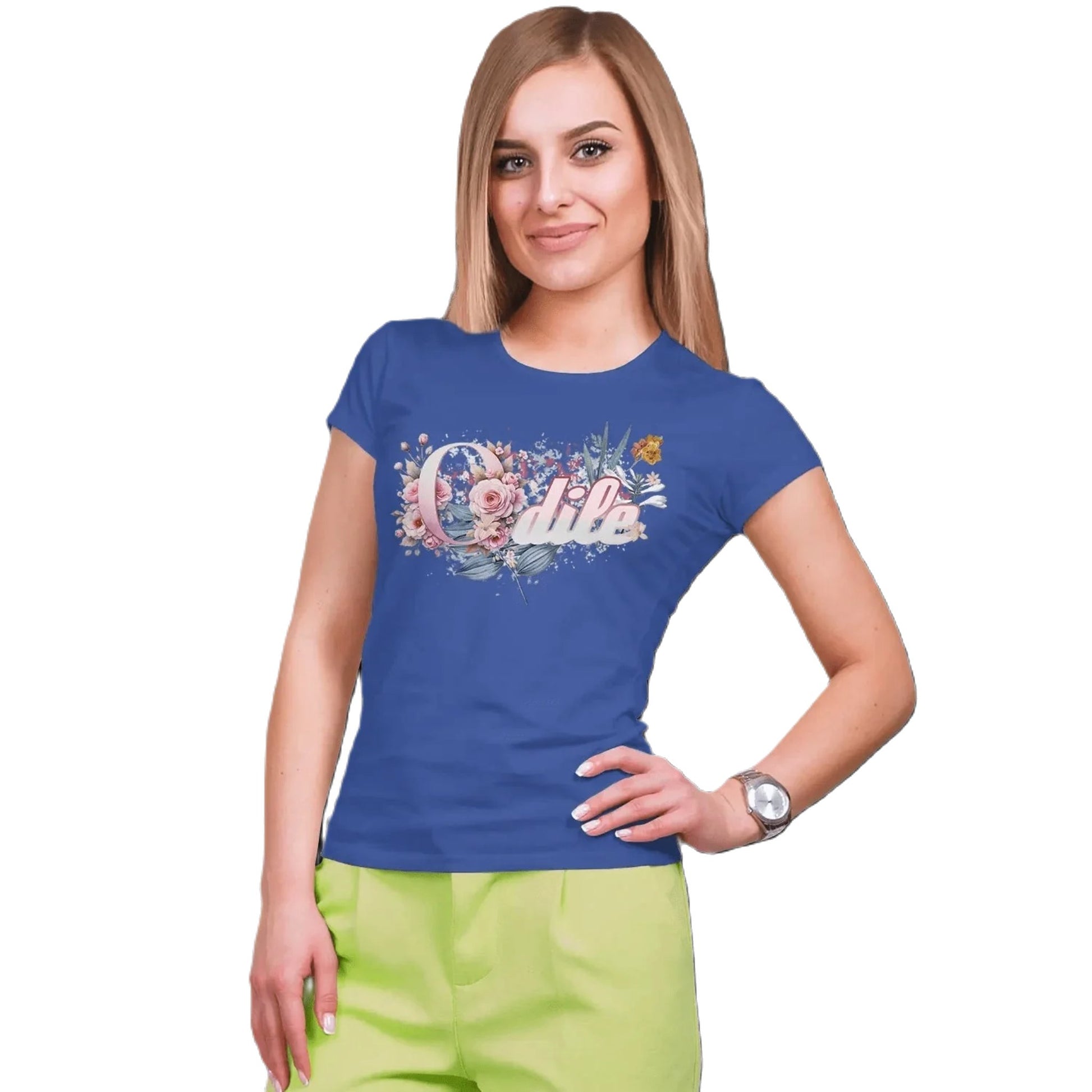 T shirt personnaliser femme – Prénom et design floral - MiniLook