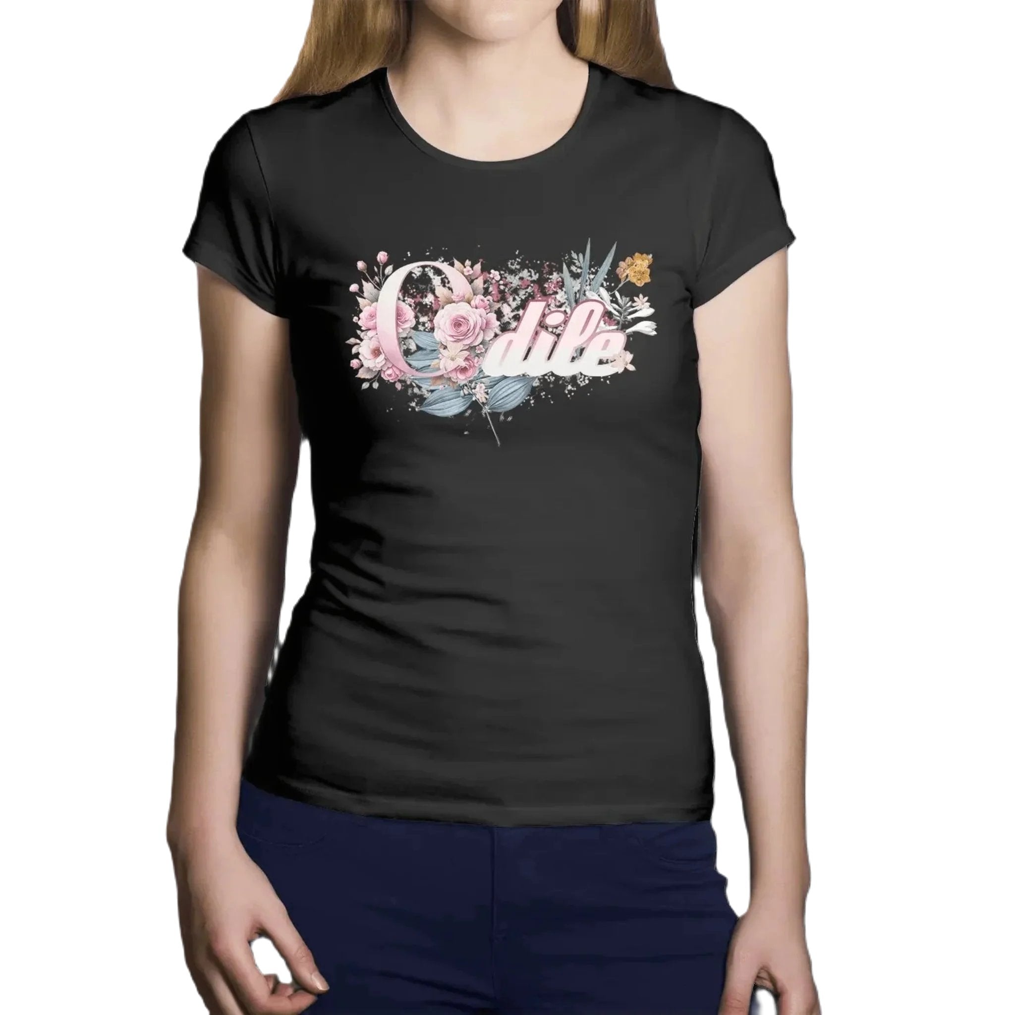 T shirt personnaliser femme – Prénom et design floral - MiniLook