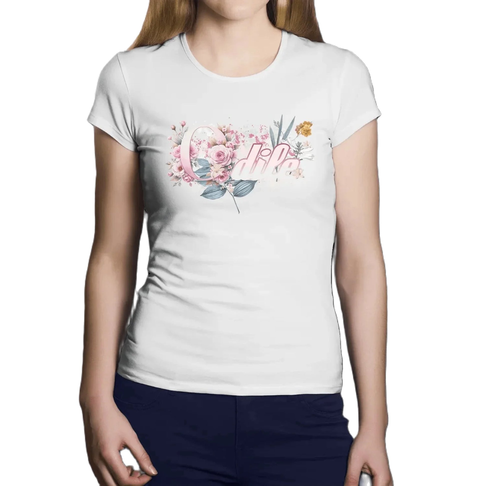 T shirt personnaliser femme – Prénom et design floral - MiniLook